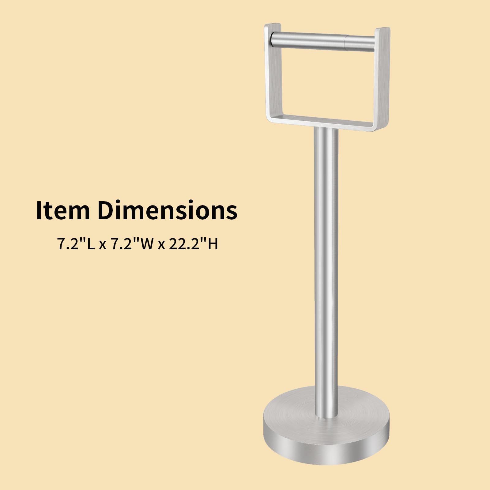 YUMORE Heavy Duty Toilet Paper Holder Stand, Extra-Weighted Base No Tipping, Stainless Steel Toilet Paper Stand, Free Standing Floor Tissue Roll Holder for Bathroom, Matte Black 200UP