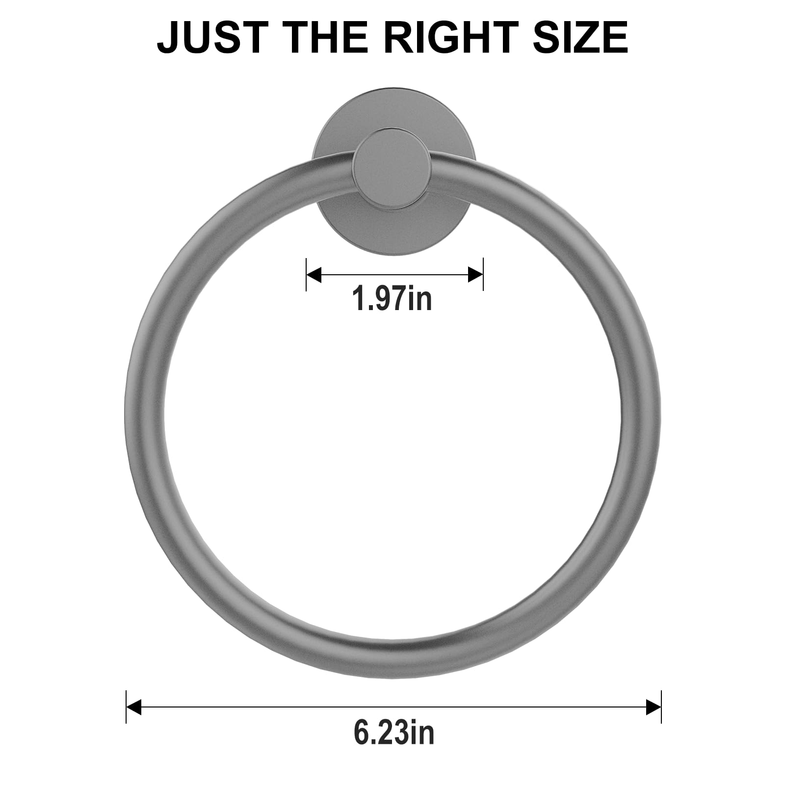 SetSail Towel Holder for Bathroom Wall Matte Black Towel Ring Stainless Steel Hand Towel Holder Heavy Duty Towel Hanger for Bath, Kitchen