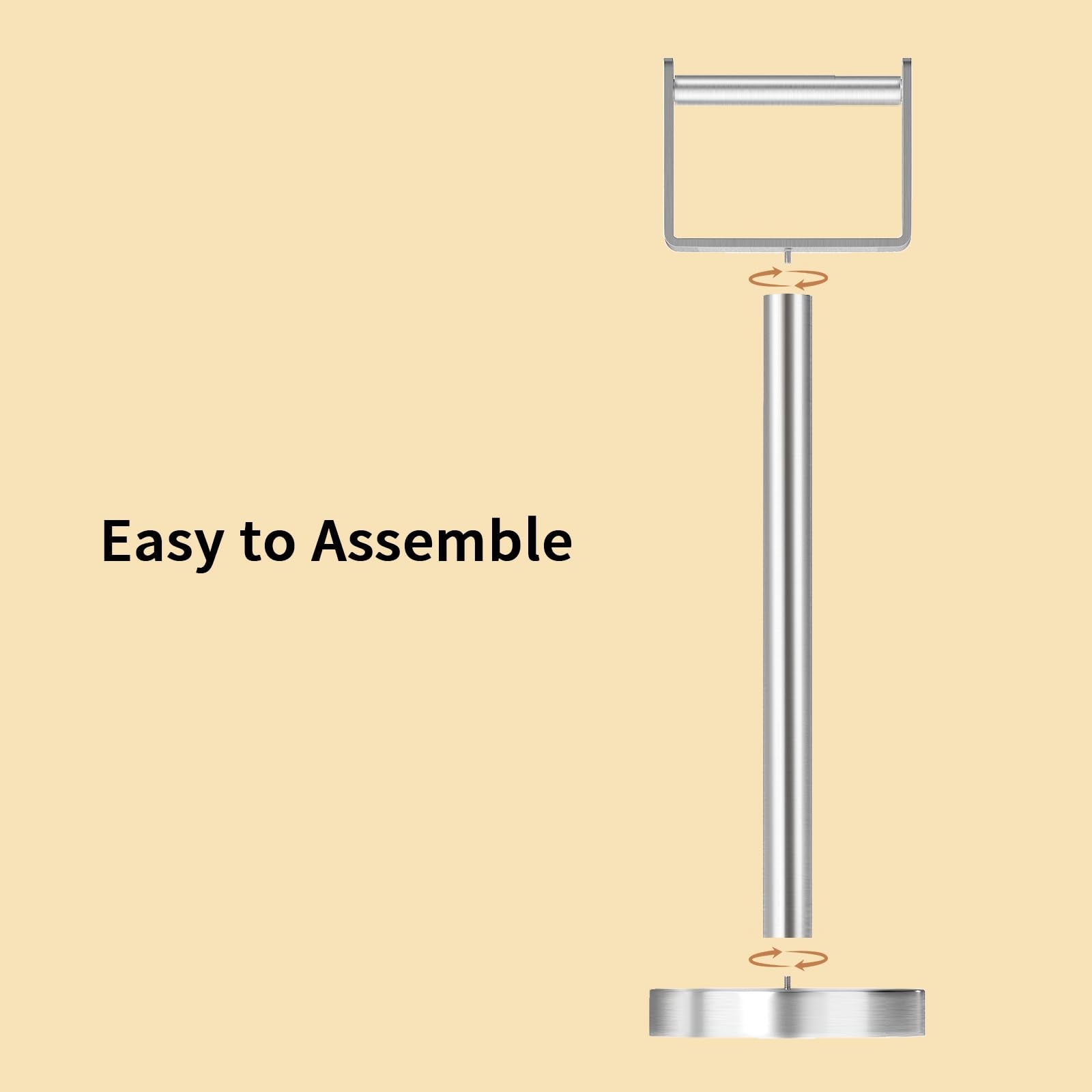 YUMORE Heavy Duty Toilet Paper Holder Stand, Extra-Weighted Base No Tipping, Stainless Steel Toilet Paper Stand, Free Standing Floor Tissue Roll Holder for Bathroom, Matte Black 200UP