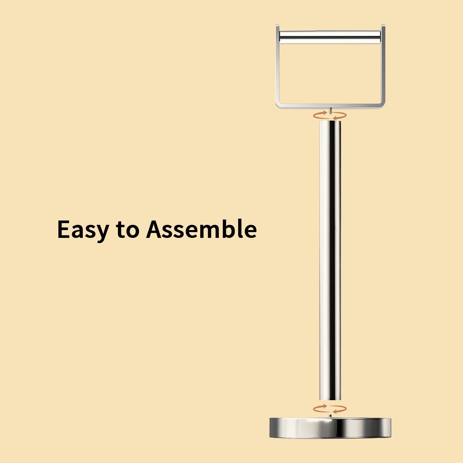 YUMORE Heavy Duty Toilet Paper Holder Stand, Extra-Weighted Base No Tipping, Stainless Steel Toilet Paper Stand, Free Standing Floor Tissue Roll Holder for Bathroom, Matte Black 200UP