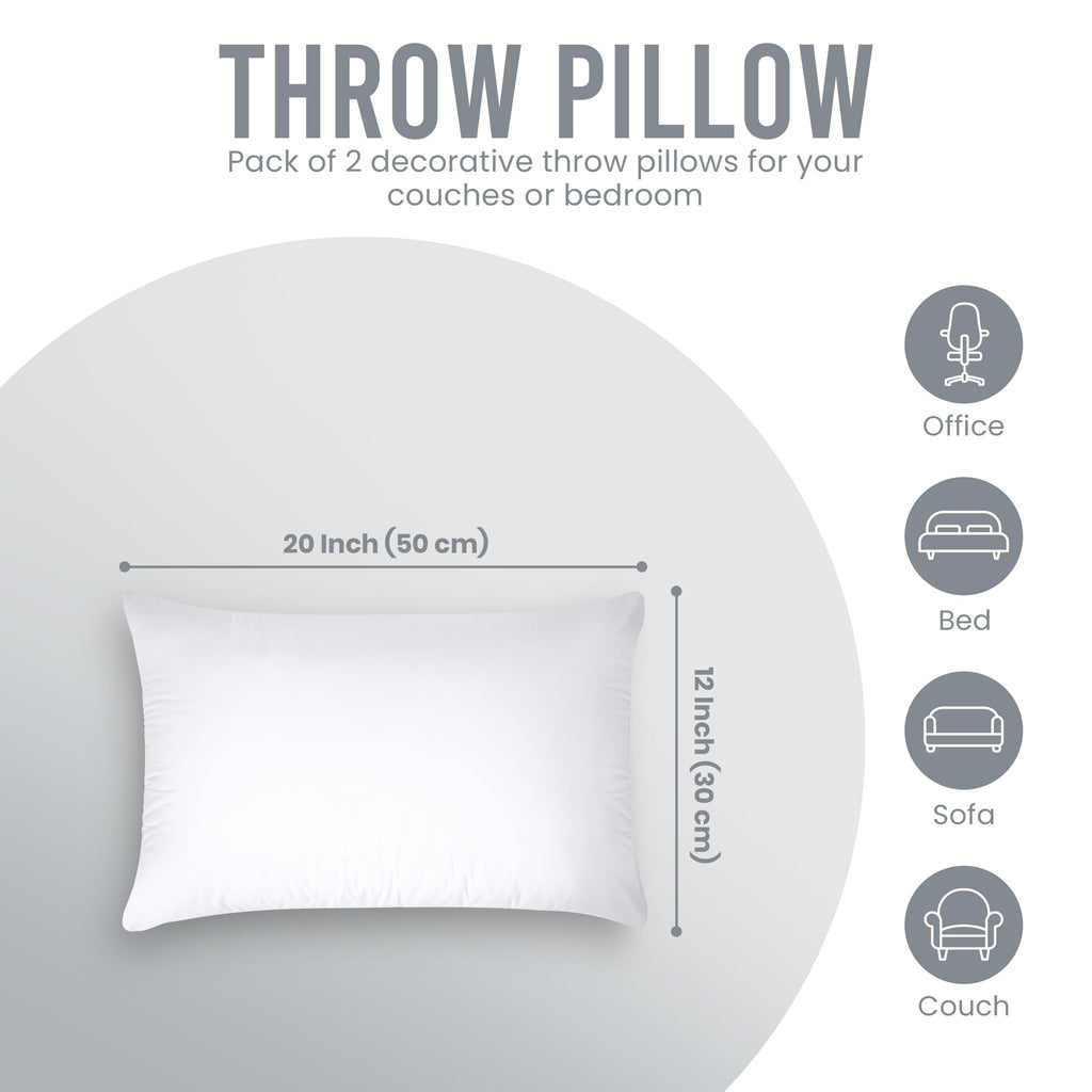 Utopia Bedding 18x18 Pillow Inserts, Set of 2, White – Indoor Decorative Throw Pillows for Bed, Sofa & Couch – Soft, Supportive & Fluffy Cushion Inserts