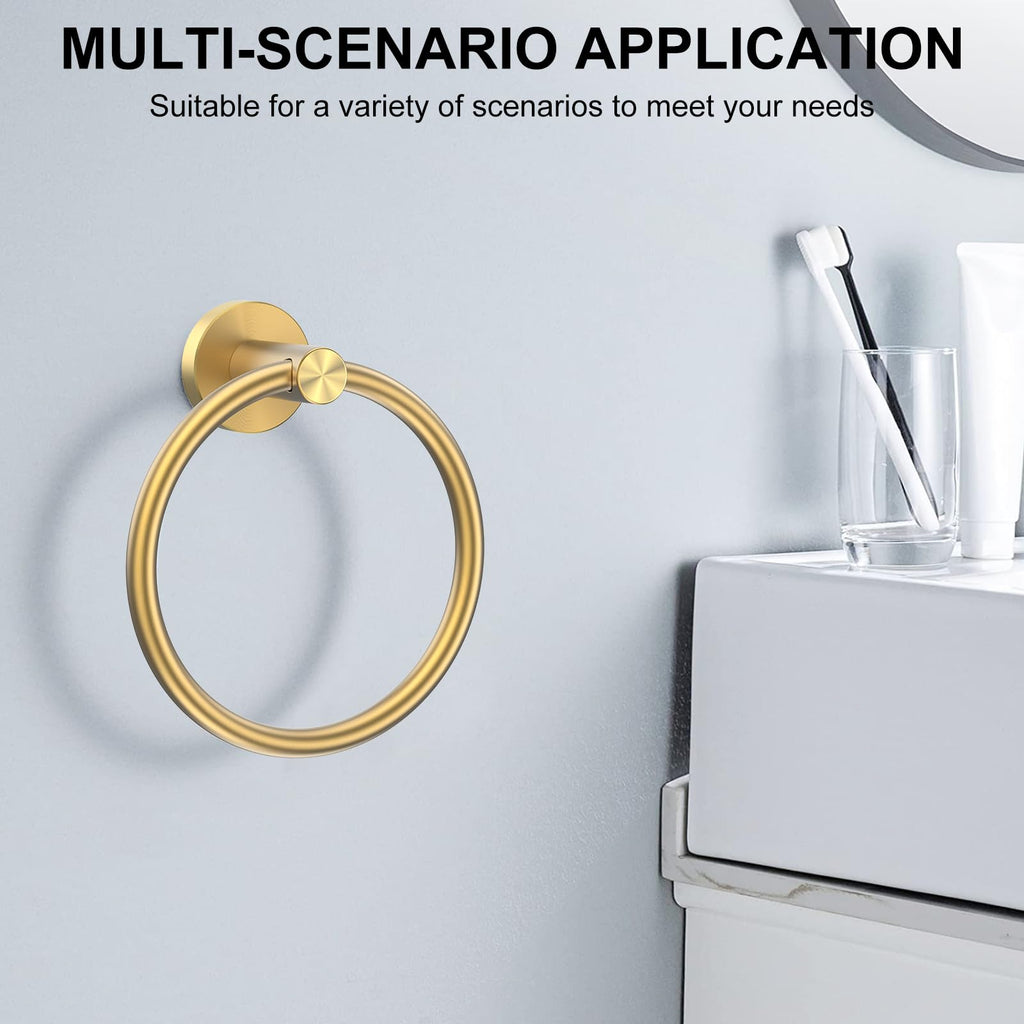 SetSail Towel Holder for Bathroom Wall Matte Black Towel Ring Stainless Steel Hand Towel Holder Heavy Duty Towel Hanger for Bath, Kitchen