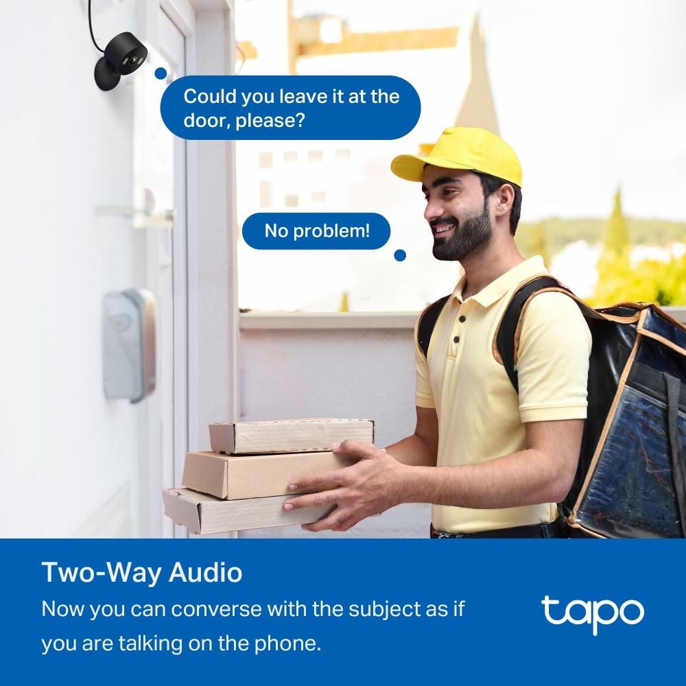 TP-Link Tapo 1080P Indoor Security Camera for Baby Monitor, Dog Camera w/Motion Detection, 2-Way Audio Siren, Night Vision, Cloud & SD Card Storage, Works w/Alexa & Google Home (Tapo C100)