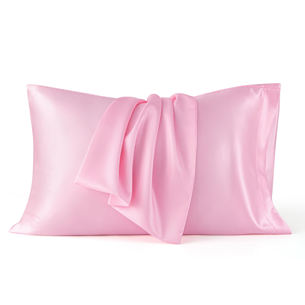 Bedsure Satin Pillowcases, Similar to Silk Pillow Cases Queen Size Set of 2, Cooling Pillow Case for Sleeping Women with Envelope Closure, Gifts for Women Men, Beige, 20x30 Inches, 2pcs