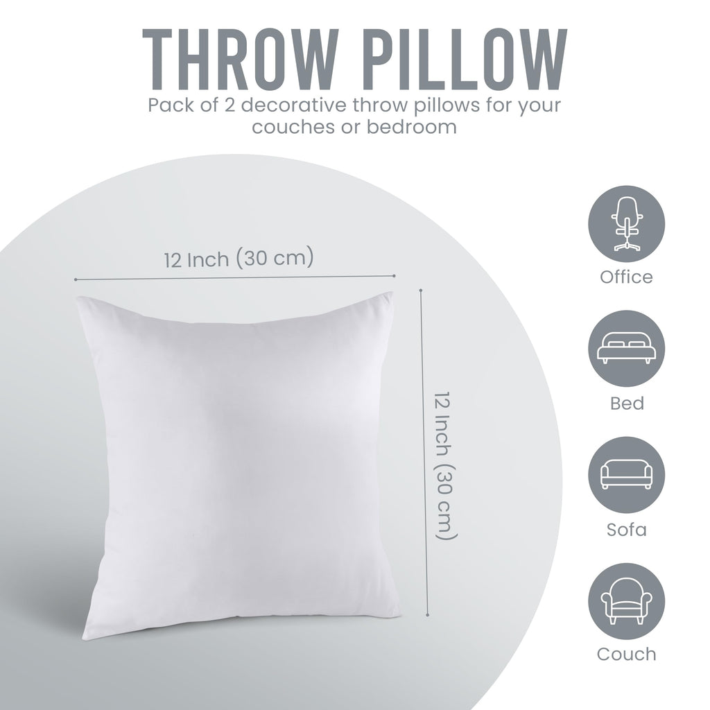 Utopia Bedding 18x18 Pillow Inserts, Set of 2, White – Indoor Decorative Throw Pillows for Bed, Sofa & Couch – Soft, Supportive & Fluffy Cushion Inserts