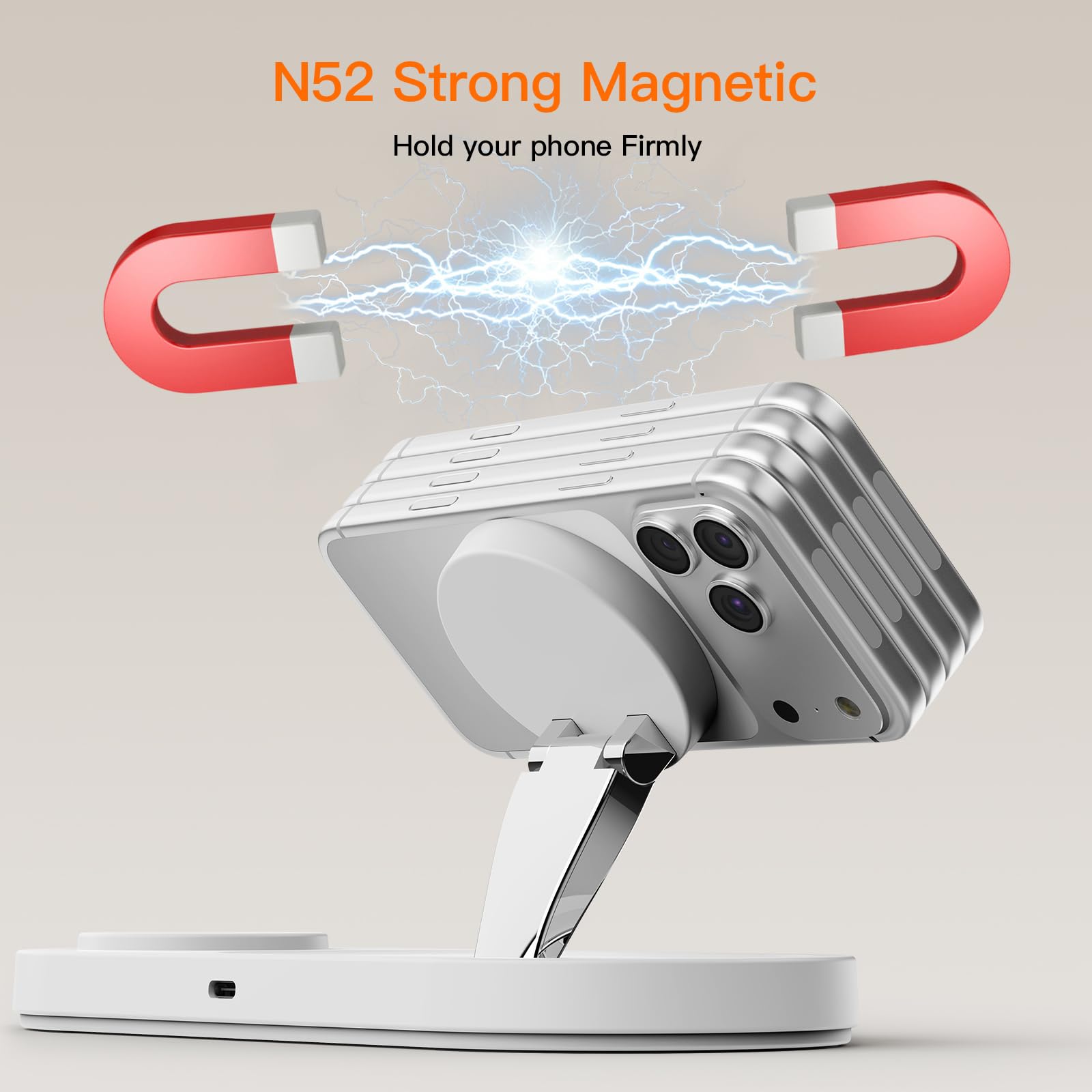 2026 for Apple Watch 5W Fast Charger：3 in 1 Wireless Charging Station for Apple Mag-Safe Charger Stand,Fast Magnetic Wireless Charger Station for iPhone17 16 15 14 13 12 Series,Airpods, Watch