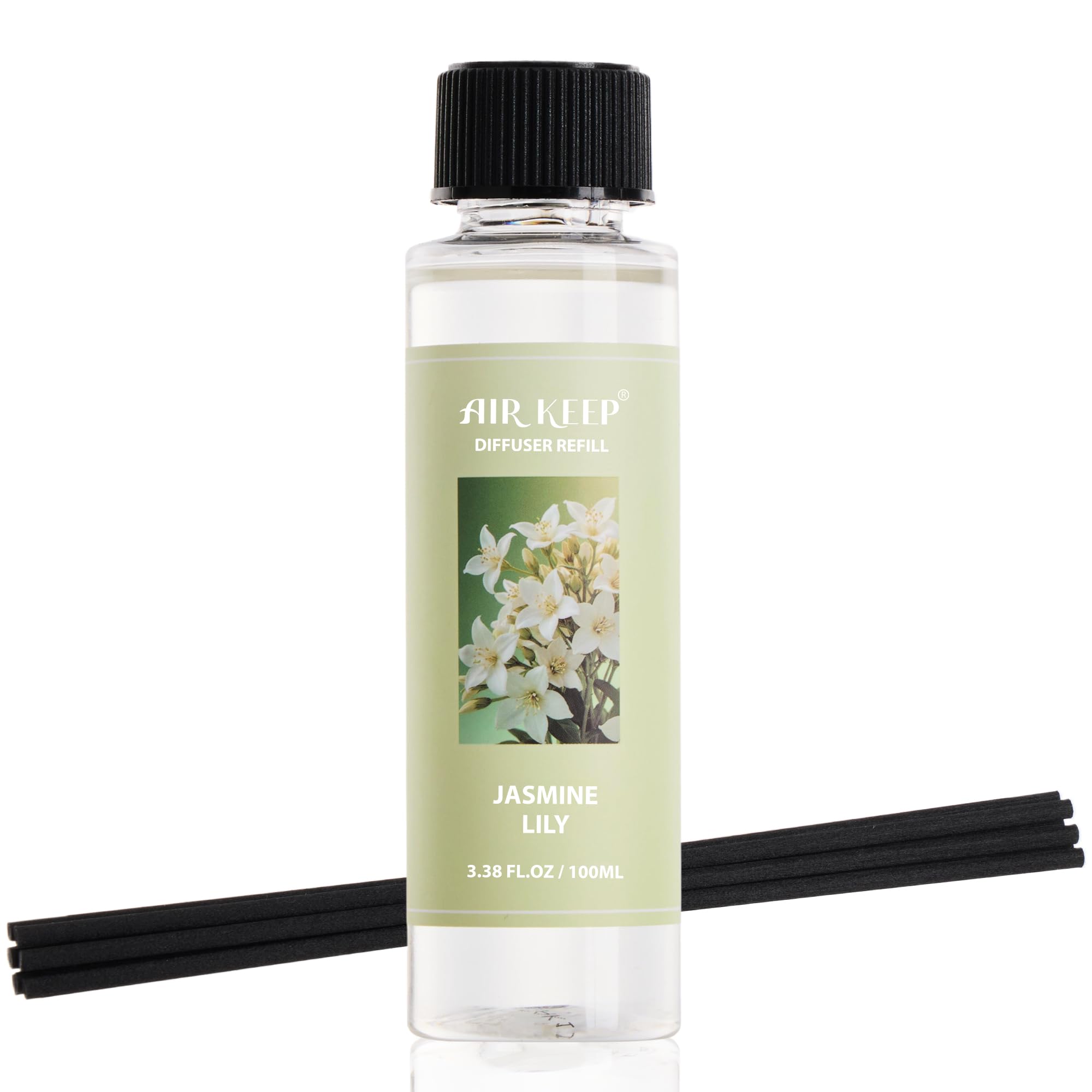Airkeep Reed Diffuser Set,3.38 fl oz (100 ml) - Clean Linen Oil Diffusers with 8 Reed Sticks,Home Fragrance Reed Diffuser for Bathroom Shelf Decor
