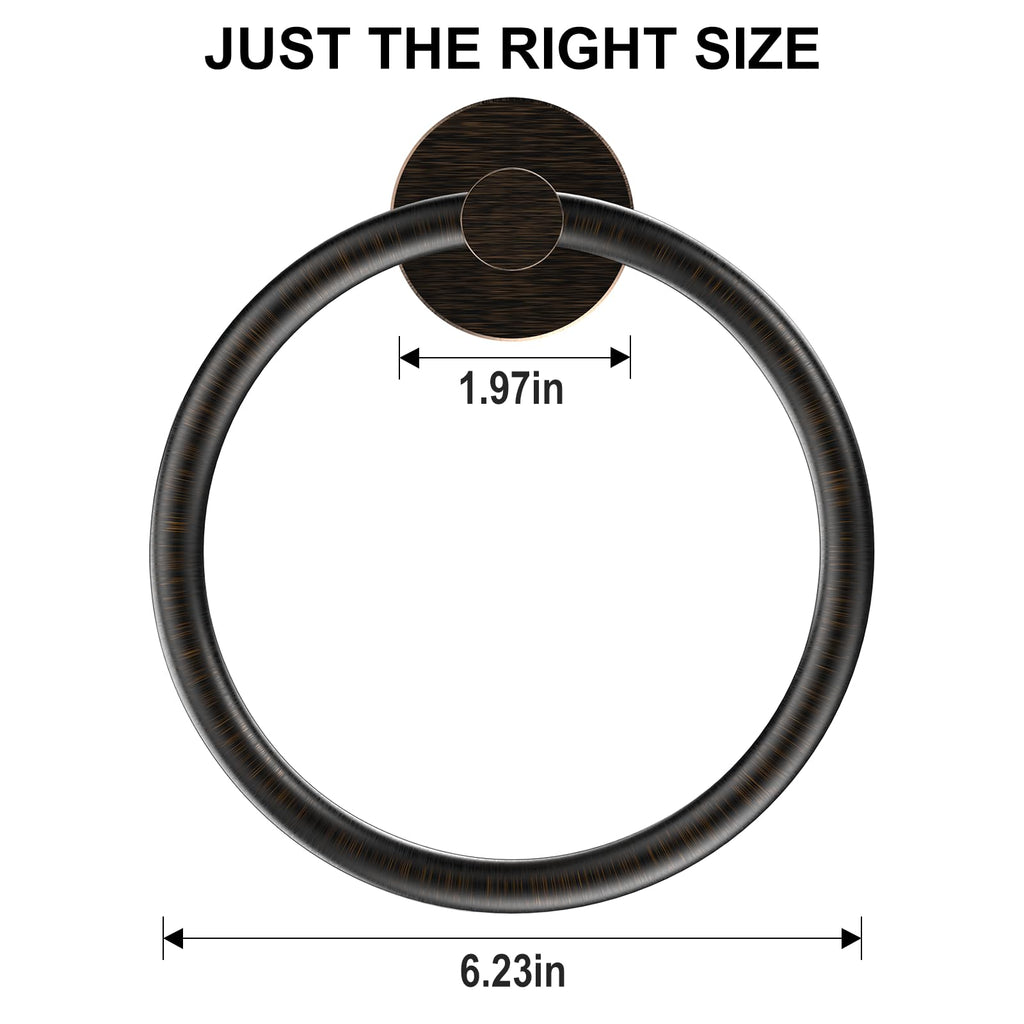 SetSail Towel Holder for Bathroom Wall Matte Black Towel Ring Stainless Steel Hand Towel Holder Heavy Duty Towel Hanger for Bath, Kitchen