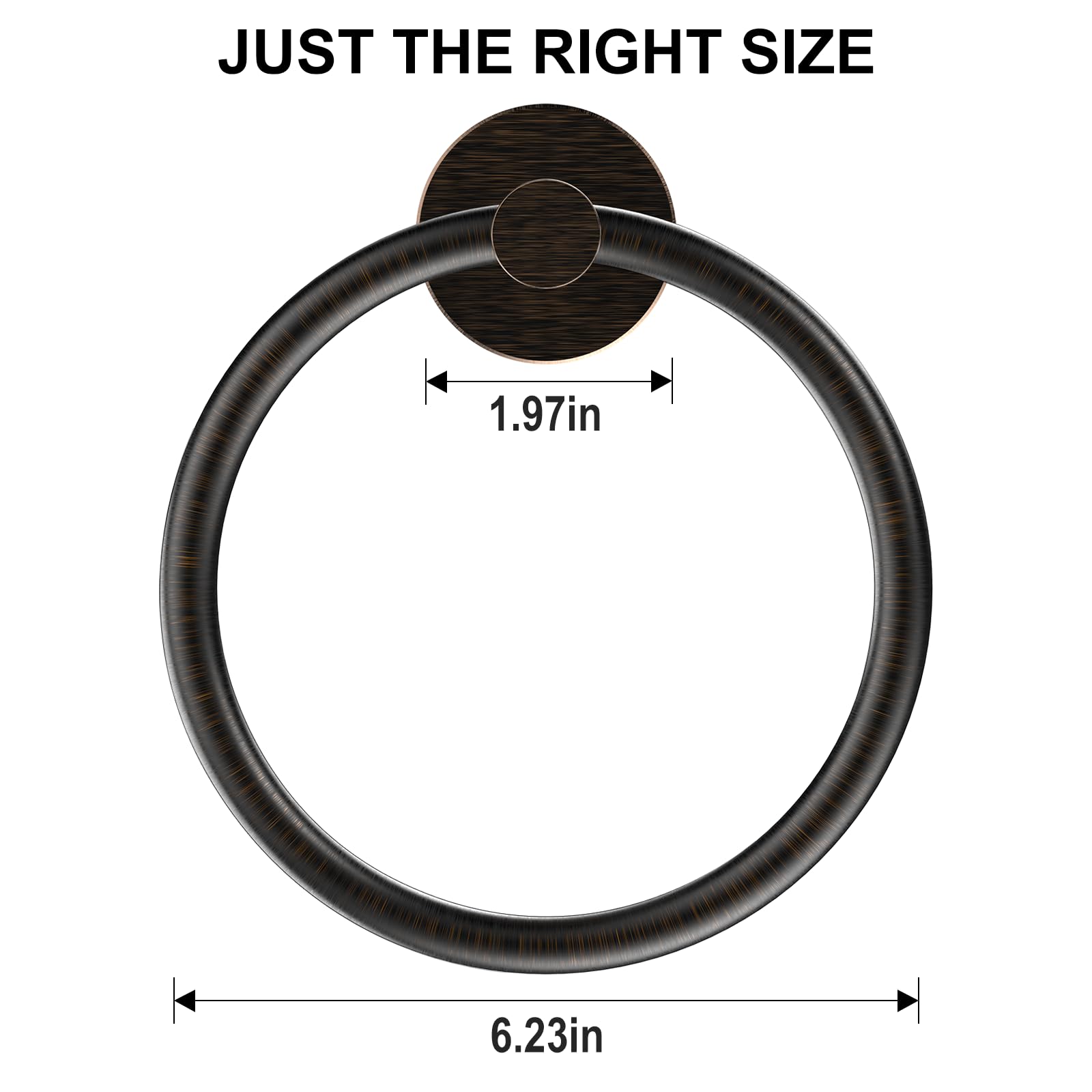 SetSail Towel Holder for Bathroom Wall Matte Black Towel Ring Stainless Steel Hand Towel Holder Heavy Duty Towel Hanger for Bath, Kitchen