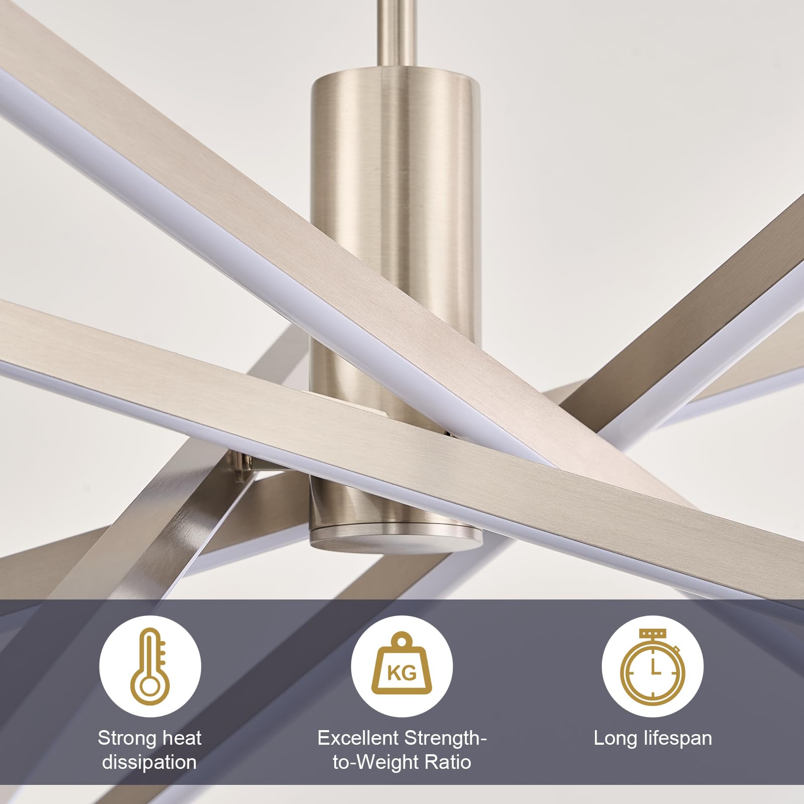 Black LED Chandelier for Dining Room, 27.76in Dimmable 4-Lights Modern Ceiling Pendant Light Fixture for Kitchen Living Room Entry Foyer 3000K/4000K/5000K 24W