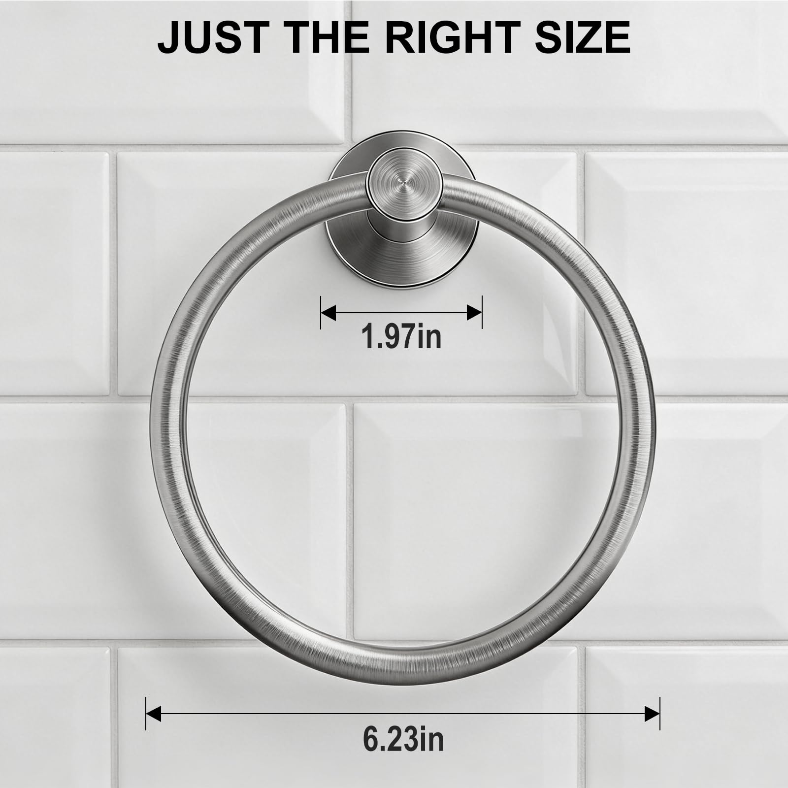 SetSail Towel Holder for Bathroom Wall Matte Black Towel Ring Stainless Steel Hand Towel Holder Heavy Duty Towel Hanger for Bath, Kitchen