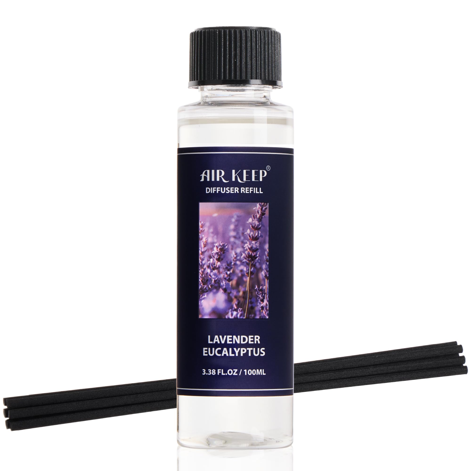 Airkeep Reed Diffuser Set,3.38 fl oz (100 ml) - Clean Linen Oil Diffusers with 8 Reed Sticks,Home Fragrance Reed Diffuser for Bathroom Shelf Decor