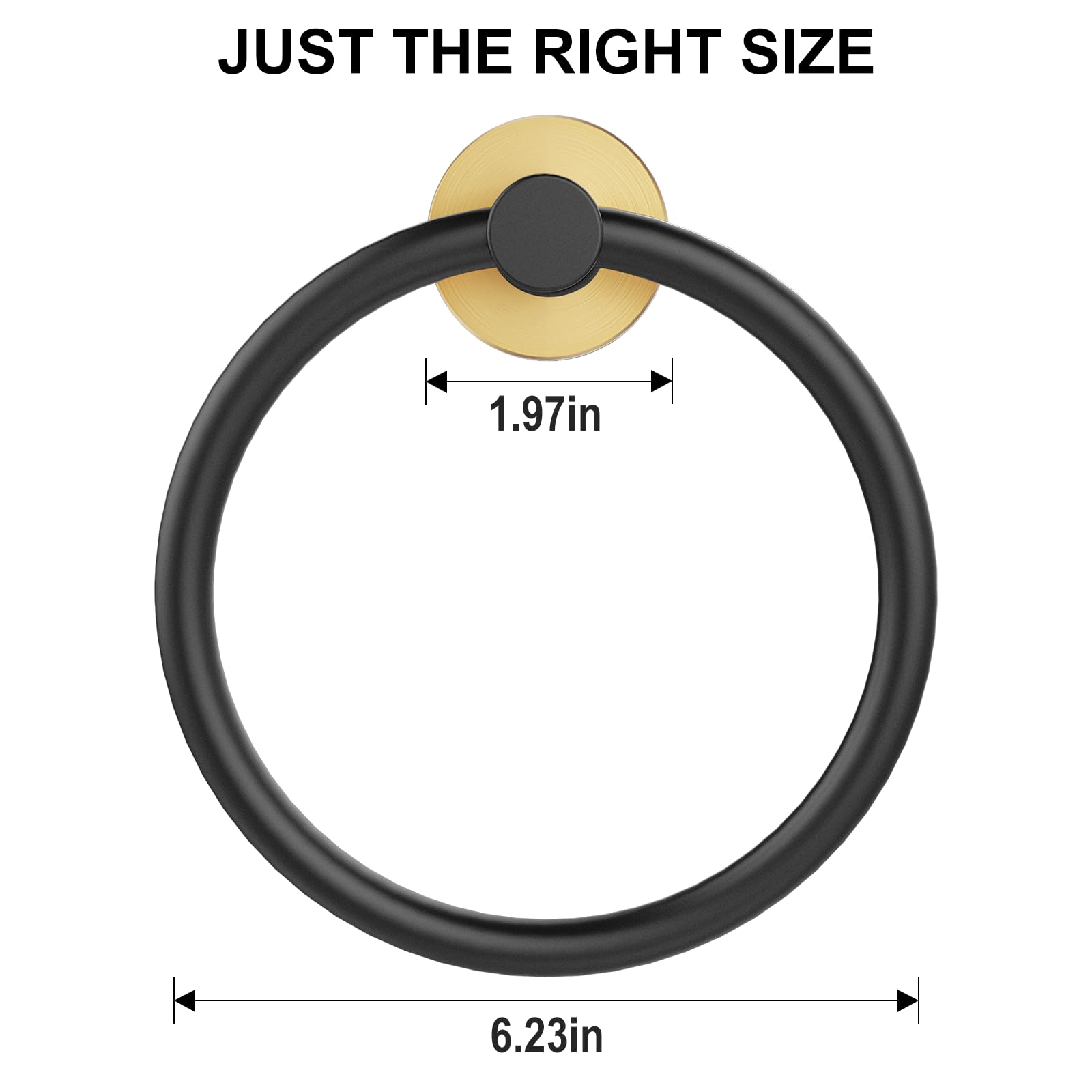 SetSail Towel Holder for Bathroom Wall Matte Black Towel Ring Stainless Steel Hand Towel Holder Heavy Duty Towel Hanger for Bath, Kitchen