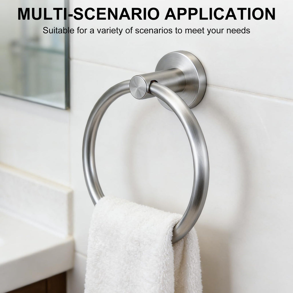 SetSail Towel Holder for Bathroom Wall Matte Black Towel Ring Stainless Steel Hand Towel Holder Heavy Duty Towel Hanger for Bath, Kitchen