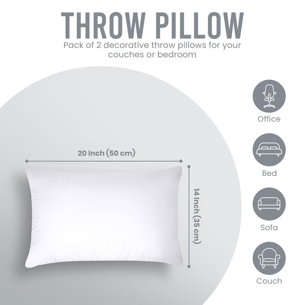 Utopia Bedding 18x18 Pillow Inserts, Set of 2, White – Indoor Decorative Throw Pillows for Bed, Sofa & Couch – Soft, Supportive & Fluffy Cushion Inserts