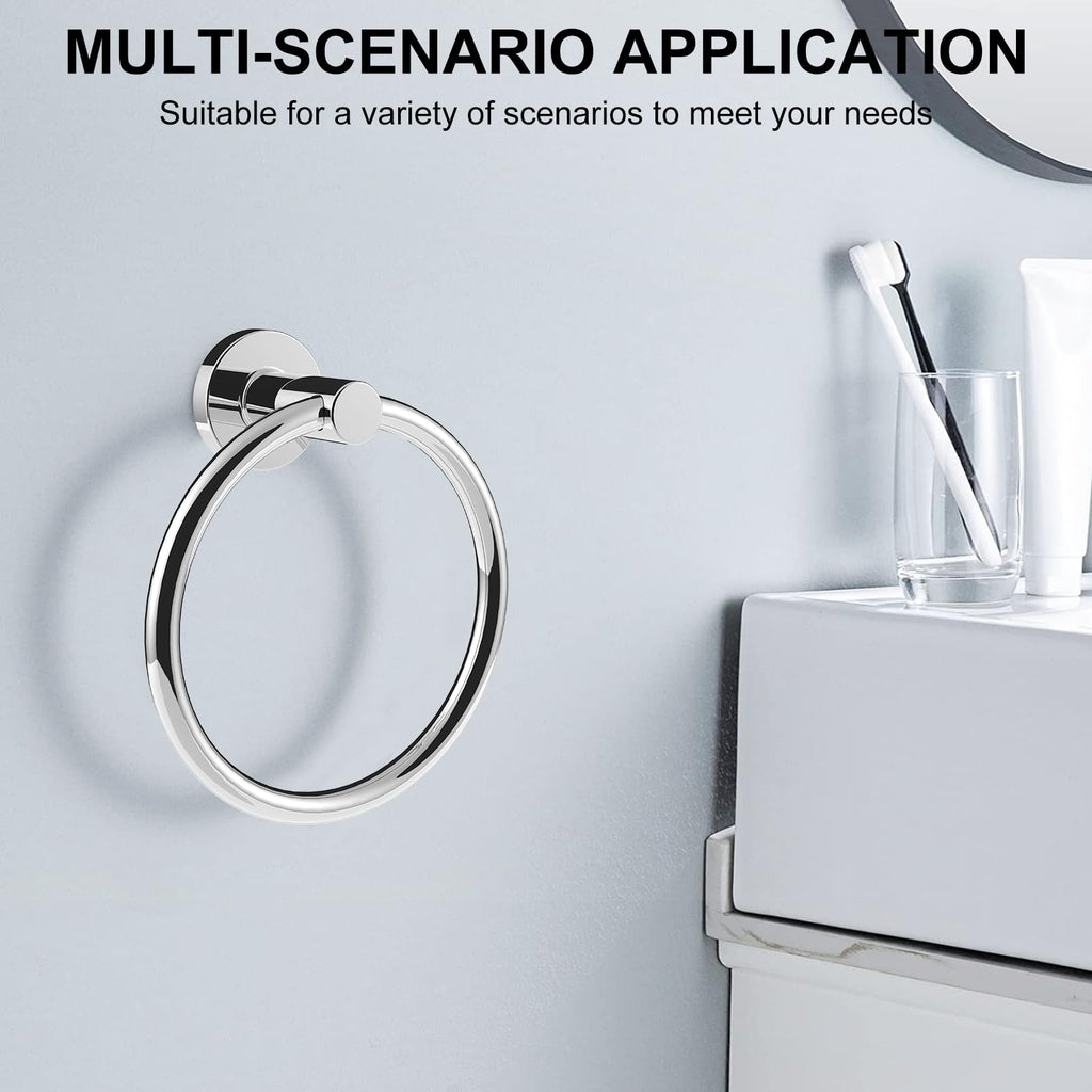 SetSail Towel Holder for Bathroom Wall Matte Black Towel Ring Stainless Steel Hand Towel Holder Heavy Duty Towel Hanger for Bath, Kitchen