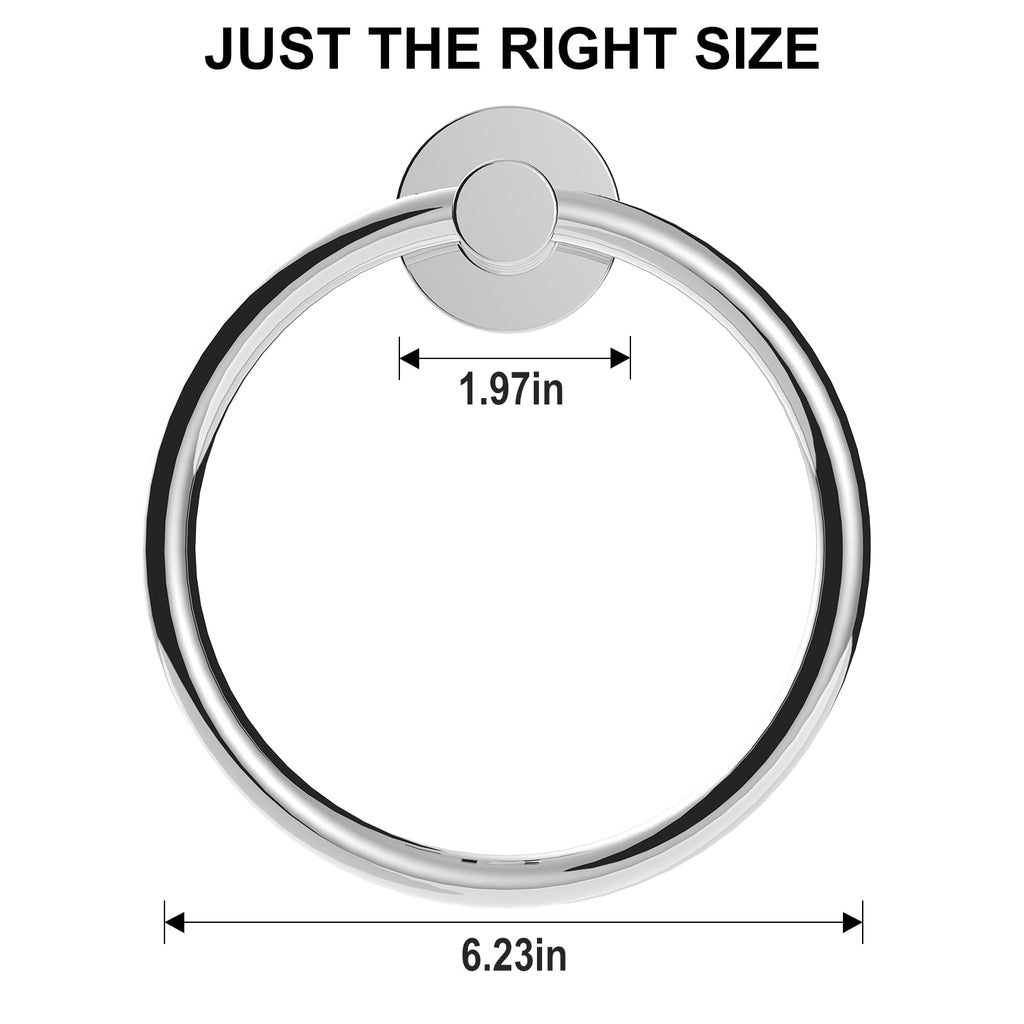 SetSail Towel Holder for Bathroom Wall Matte Black Towel Ring Stainless Steel Hand Towel Holder Heavy Duty Towel Hanger for Bath, Kitchen