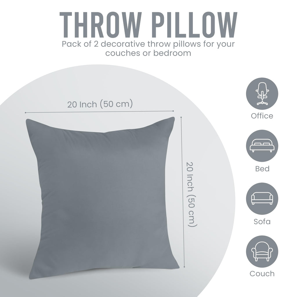 Utopia Bedding 18x18 Pillow Inserts, Set of 2, White – Indoor Decorative Throw Pillows for Bed, Sofa & Couch – Soft, Supportive & Fluffy Cushion Inserts