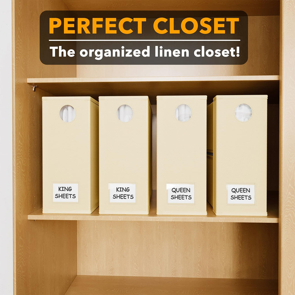 SpaceAid 4 Pack Bed Sheet Organizers and Storage, Foldable Organizer for Linen Closet, Sheets Set Folder Keeper with Window XL (Queen & King Size) Organizing Bedding Container, Gray 91ZDSN-SL01-G4