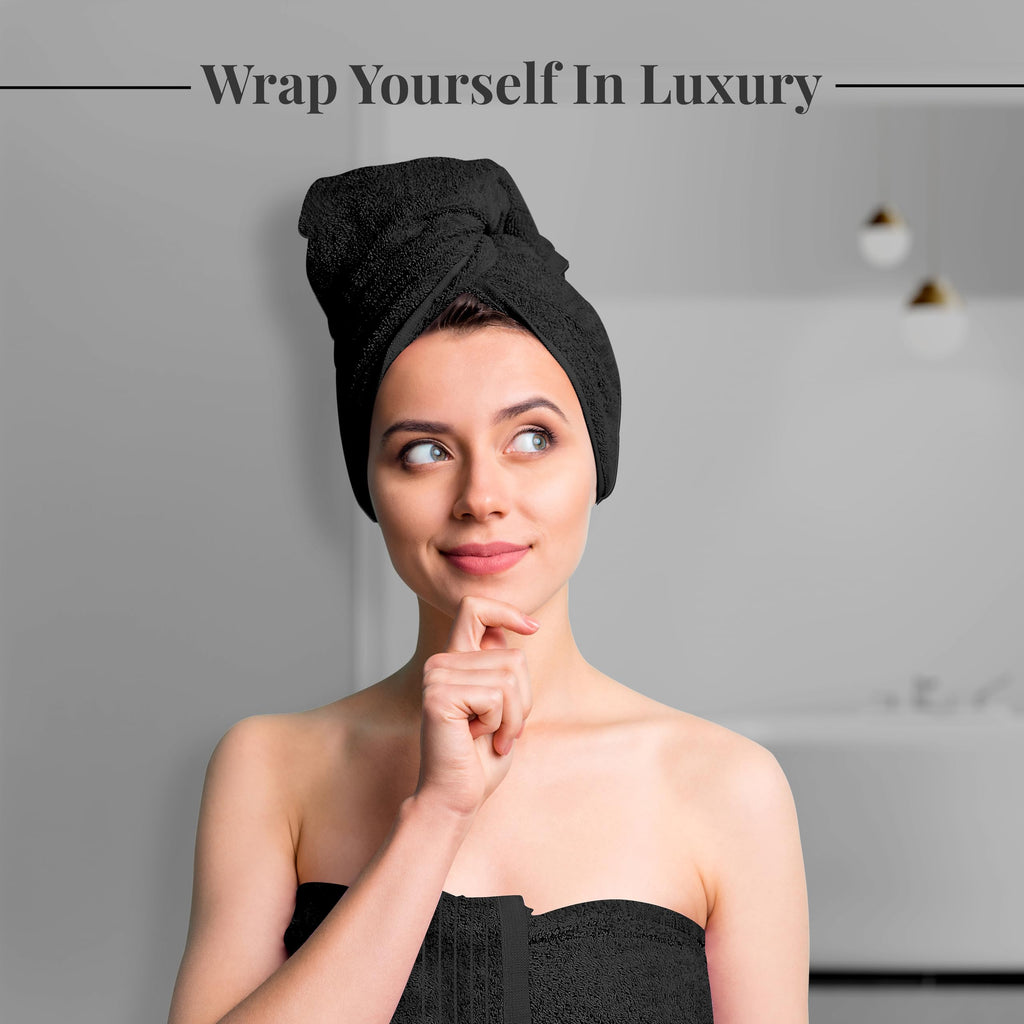 Tens Towels Pack of 8 Towels Set, 2 Extra Large Bath, 2 Hand, 4 Washcloths, 100% Cotton, Lighter Weight, Quicker to Dry, Super Absorbent, Perfect for Bathroom, Dark Grey