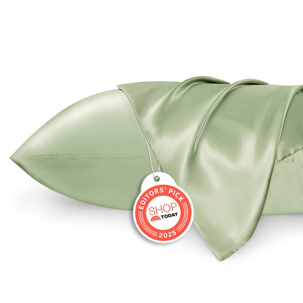 Bedsure Satin Pillowcases, Similar to Silk Pillow Cases Queen Size Set of 2, Cooling Pillow Case for Sleeping Women with Envelope Closure, Gifts for Women Men, Beige, 20x30 Inches, 2pcs