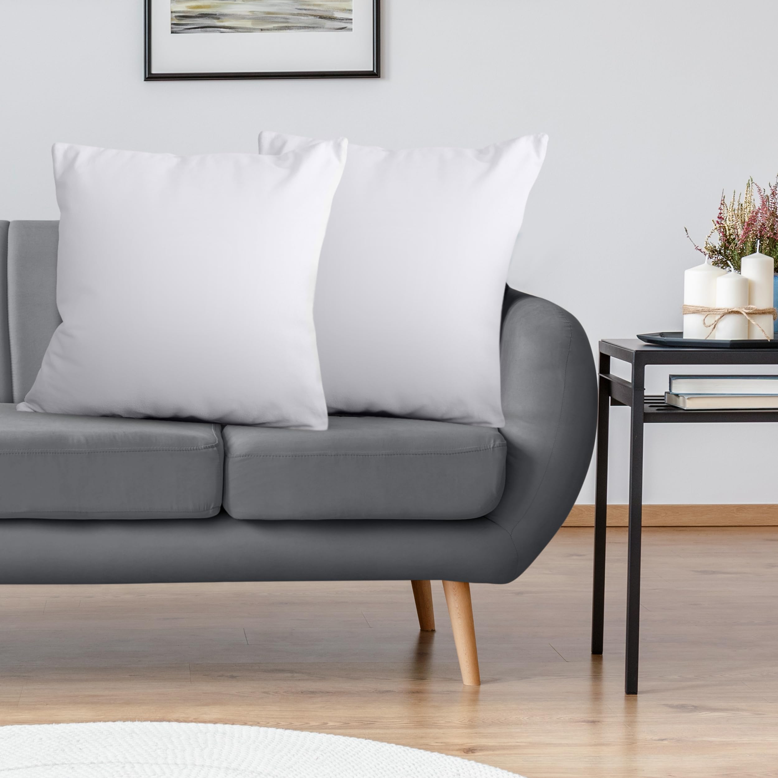 Utopia Bedding 18x18 Pillow Inserts, Set of 2, White – Indoor Decorative Throw Pillows for Bed, Sofa & Couch – Soft, Supportive & Fluffy Cushion Inserts