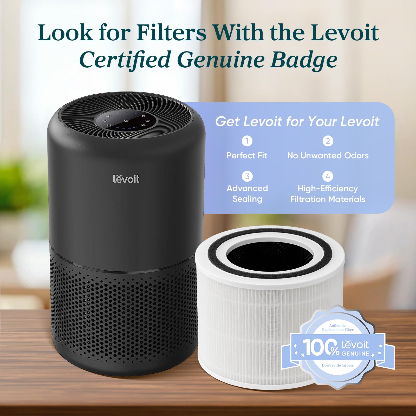 LEVOIT Air Purifier for Home Allergies Pet Hair in Bedroom, Covers Up to 1073 ft² by 56W High Torque Motor, AHAM VERIFIDE, 3-in-1 Filter with HEPA Sleep Mode, Remove Dust Smoke Odor, Core300-P, White