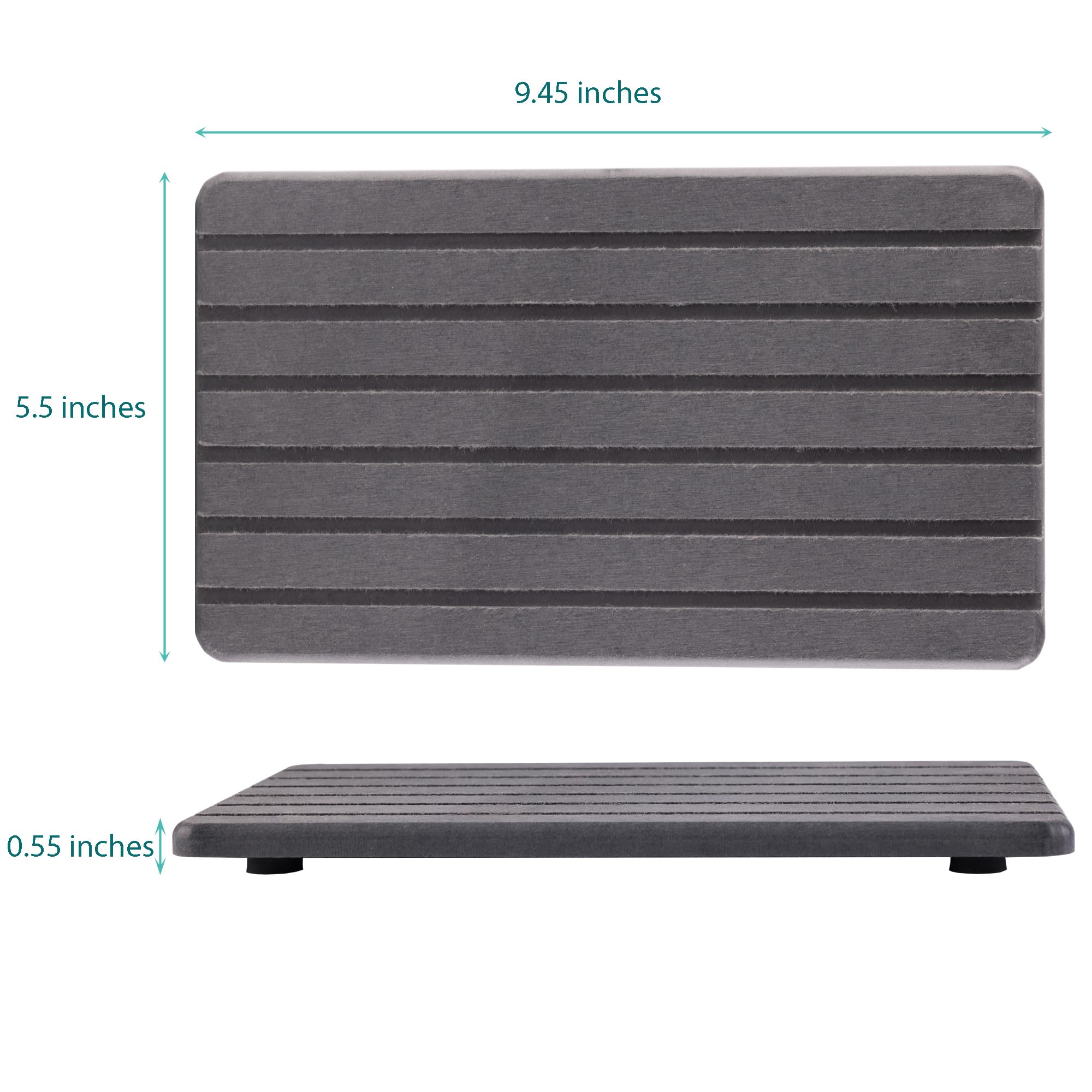 NiuYichee 2 PCS Water Absorbent diatomite Coasters, 8.3" x 4" Water Absorbing Stone Tray for Sink, Stone Drying mat for Kitchen Counter, Stone soap Tray Used for Hand Soaps & toiletries & Plants
