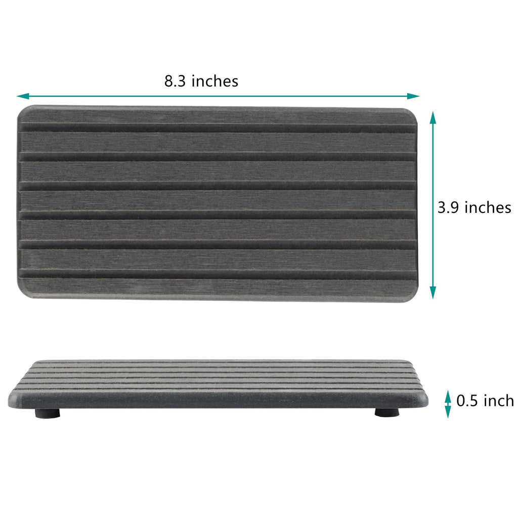 NiuYichee 2 PCS Water Absorbent diatomite Coasters, 8.3" x 4" Water Absorbing Stone Tray for Sink, Stone Drying mat for Kitchen Counter, Stone soap Tray Used for Hand Soaps & toiletries & Plants