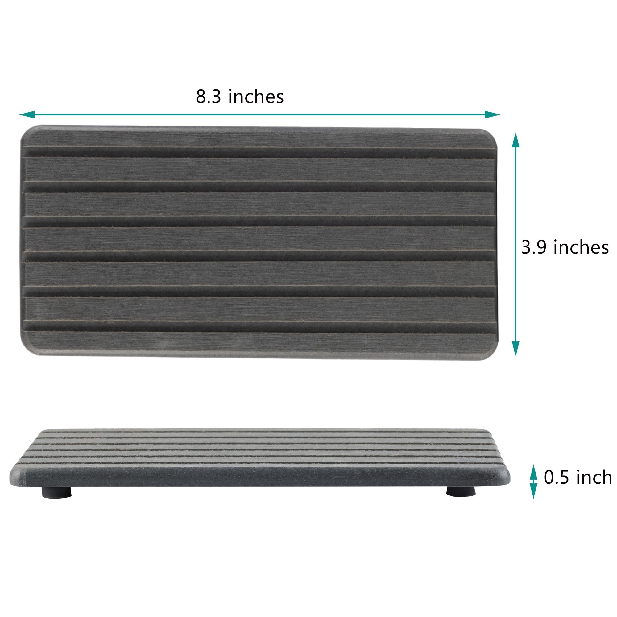 NiuYichee 2 PCS Water Absorbent diatomite Coasters, 8.3" x 4" Water Absorbing Stone Tray for Sink, Stone Drying mat for Kitchen Counter, Stone soap Tray Used for Hand Soaps & toiletries & Plants