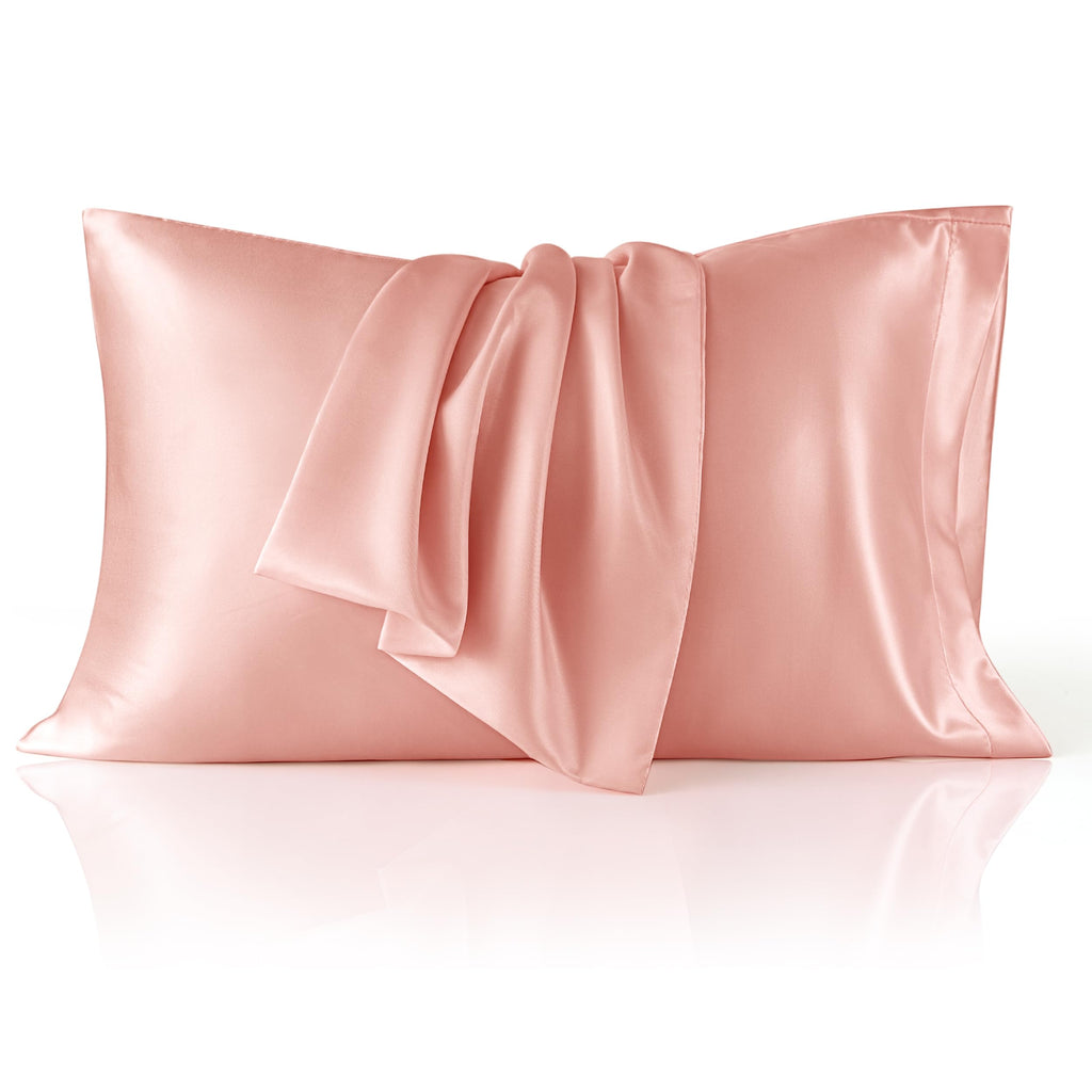 Bedsure Satin Pillowcases, Similar to Silk Pillow Cases Queen Size Set of 2, Cooling Pillow Case for Sleeping Women with Envelope Closure, Gifts for Women Men, Beige, 20x30 Inches, 2pcs