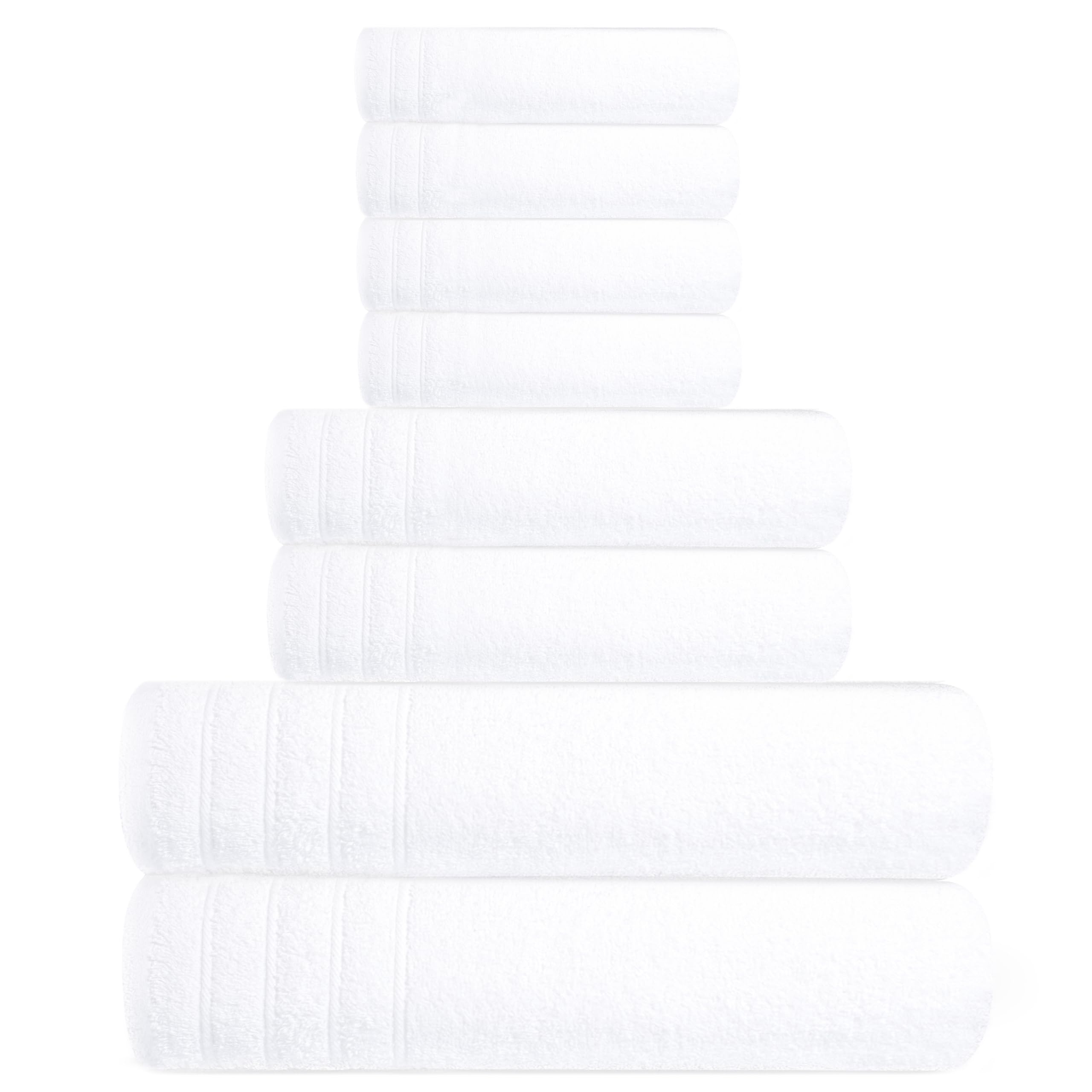 Tens Towels Pack of 8 Towels Set, 2 Extra Large Bath, 2 Hand, 4 Washcloths, 100% Cotton, Lighter Weight, Quicker to Dry, Super Absorbent, Perfect for Bathroom, Dark Grey