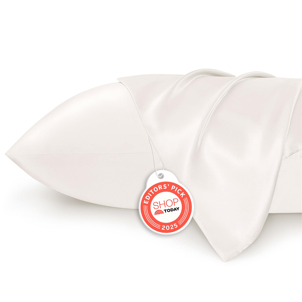 Bedsure Satin Pillowcases, Similar to Silk Pillow Cases Queen Size Set of 2, Cooling Pillow Case for Sleeping Women with Envelope Closure, Gifts for Women Men, Beige, 20x30 Inches, 2pcs