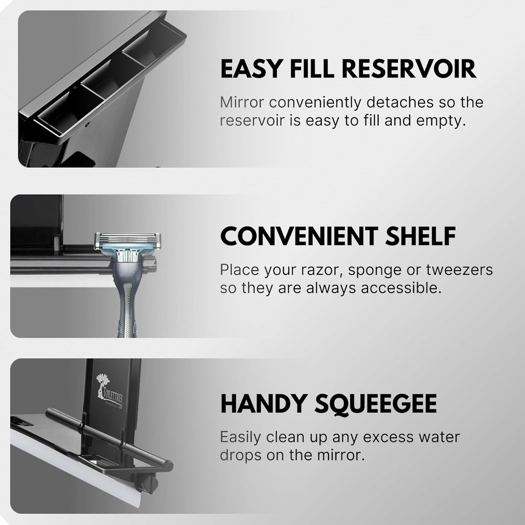 ToiletTree Products Fogless Shower Mirror - Anti-Fog Mirror - Adjustable Shaving Mirror with a Squeegee - Rust-Proof, Impact-Resistance Bathroom Shower Mirror - Tall