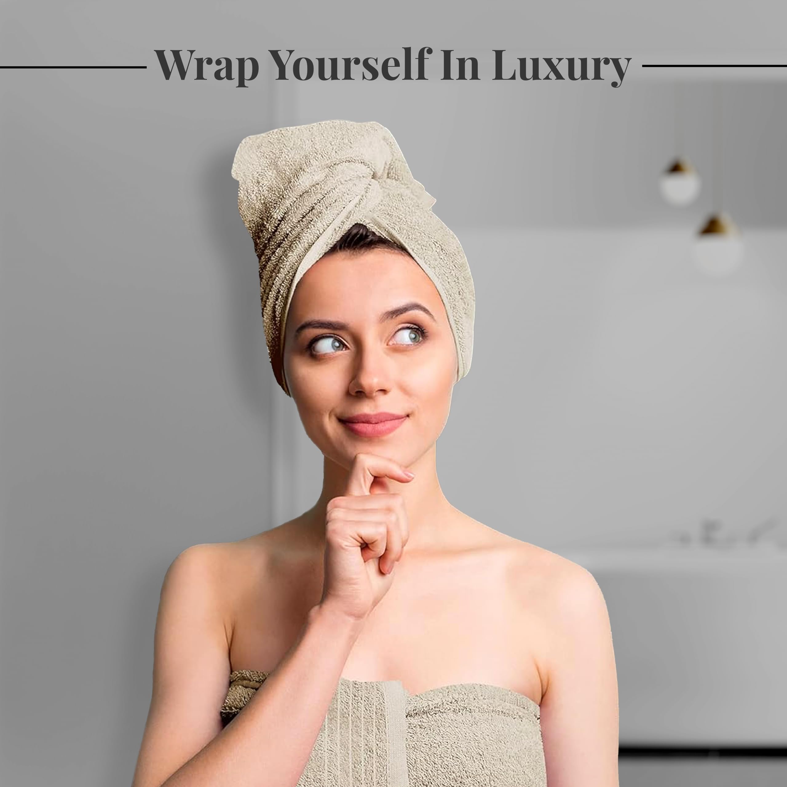 Tens Towels Pack of 8 Towels Set, 2 Extra Large Bath, 2 Hand, 4 Washcloths, 100% Cotton, Lighter Weight, Quicker to Dry, Super Absorbent, Perfect for Bathroom, Dark Grey