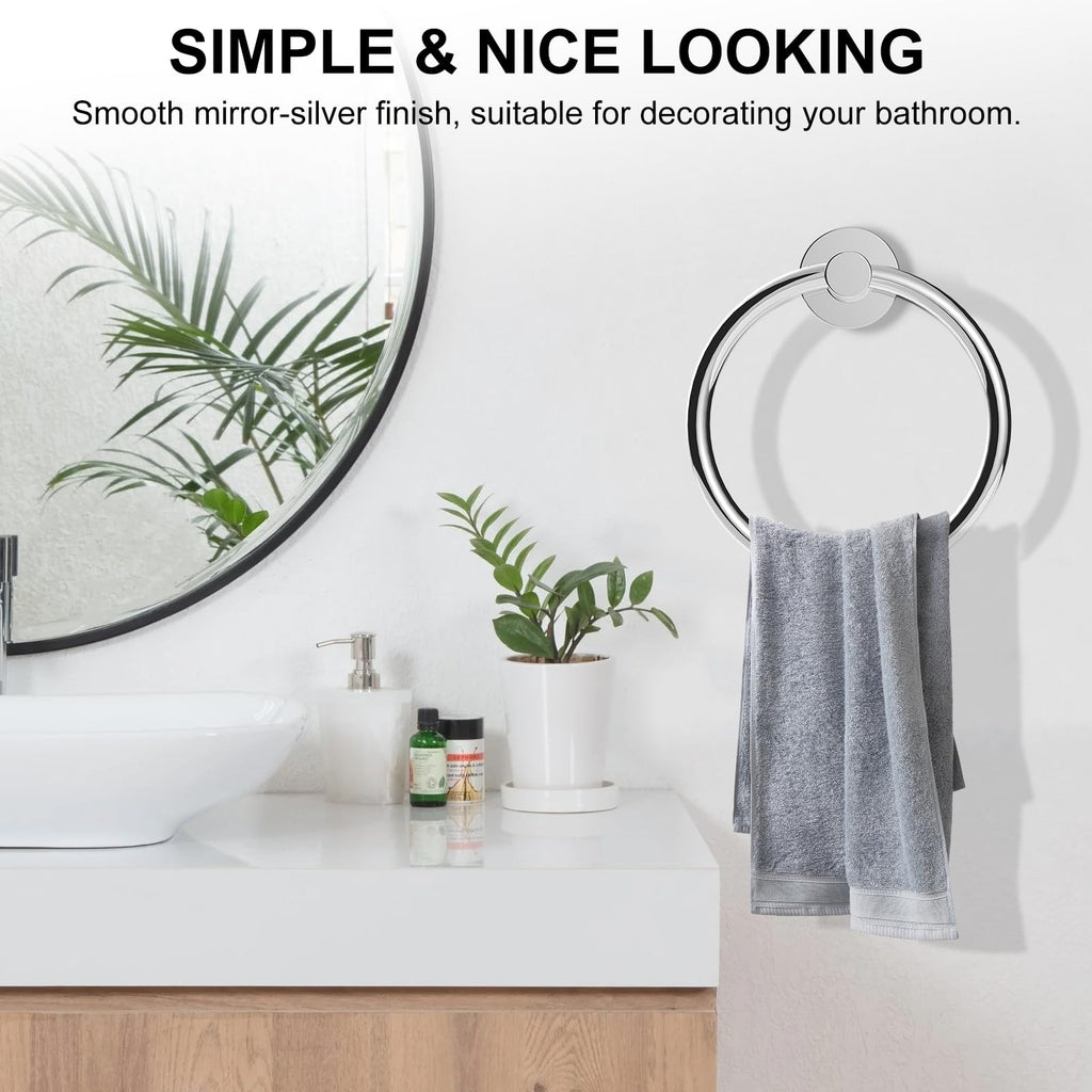 SetSail Towel Holder for Bathroom Wall Matte Black Towel Ring Stainless Steel Hand Towel Holder Heavy Duty Towel Hanger for Bath, Kitchen