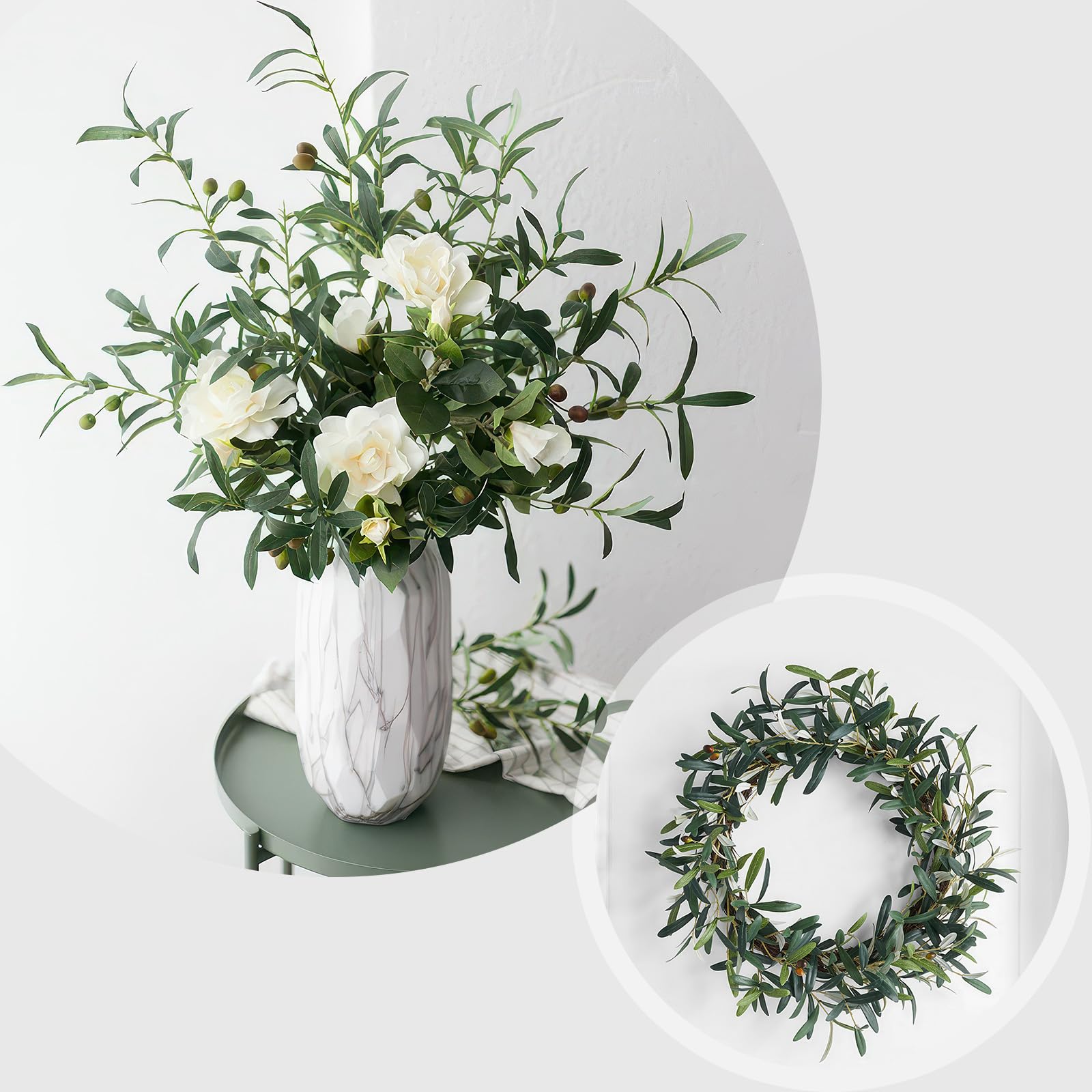 6FT Artificial Olive Tree - Indoor Tall Faux Olive Trees with Planter&Basket, Large Fake Olive Silk Tree Realistic Olive Plants with Branches and Fruits for Home Decor Office Living Room