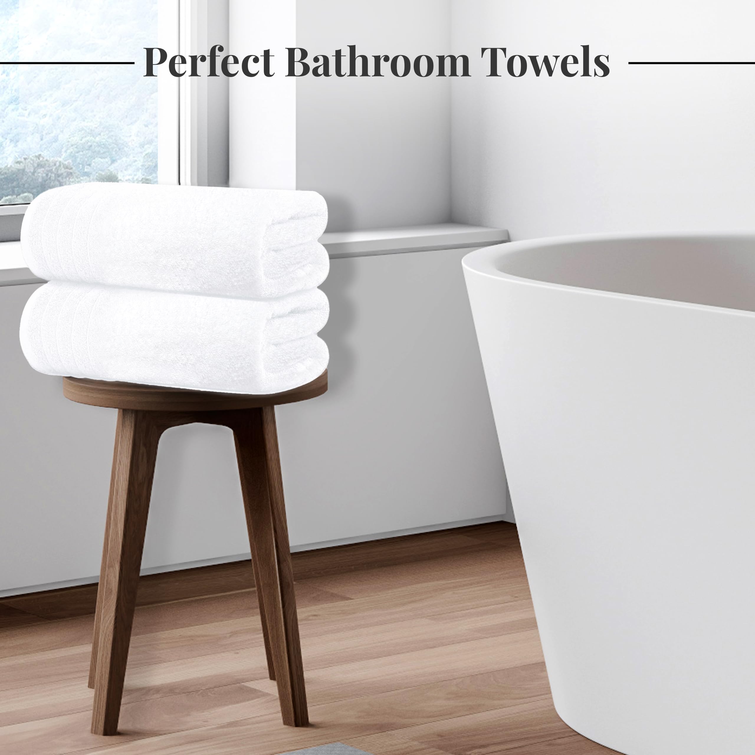 Tens Towels Pack of 8 Towels Set, 2 Extra Large Bath, 2 Hand, 4 Washcloths, 100% Cotton, Lighter Weight, Quicker to Dry, Super Absorbent, Perfect for Bathroom, Dark Grey