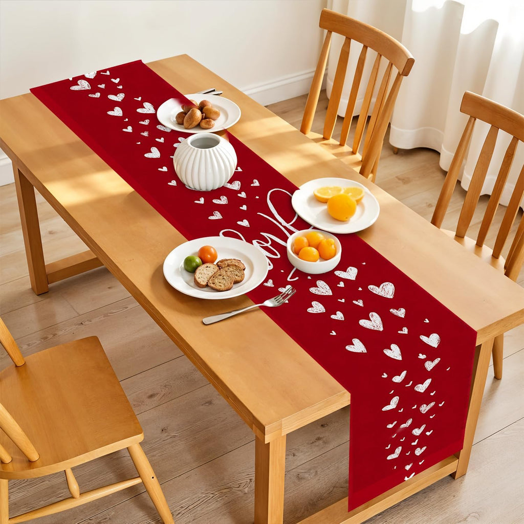 Marble Table Runner and Placemats Set of 6, Black & White Marble with Gold Vein Design, 1 Table Runner (72x13 in) + 6 Placemats (17.7x11.8 in), Elegant Dining Table Decor