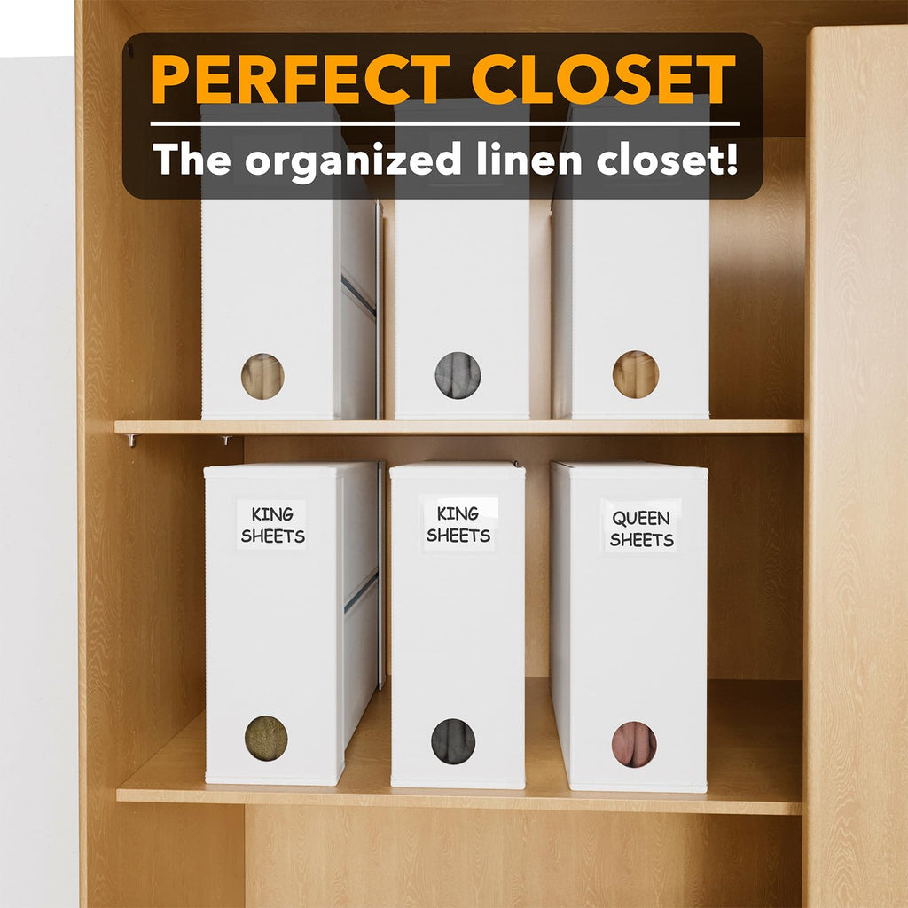 SpaceAid 4 Pack Bed Sheet Organizers and Storage, Foldable Organizer for Linen Closet, Sheets Set Folder Keeper with Window XL (Queen & King Size) Organizing Bedding Container, Gray 91ZDSN-SL01-G4