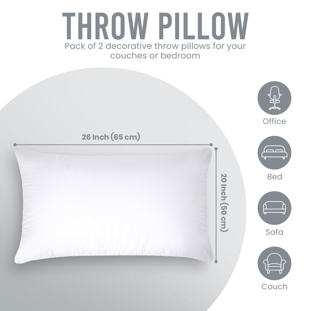Utopia Bedding 18x18 Pillow Inserts, Set of 2, White – Indoor Decorative Throw Pillows for Bed, Sofa & Couch – Soft, Supportive & Fluffy Cushion Inserts