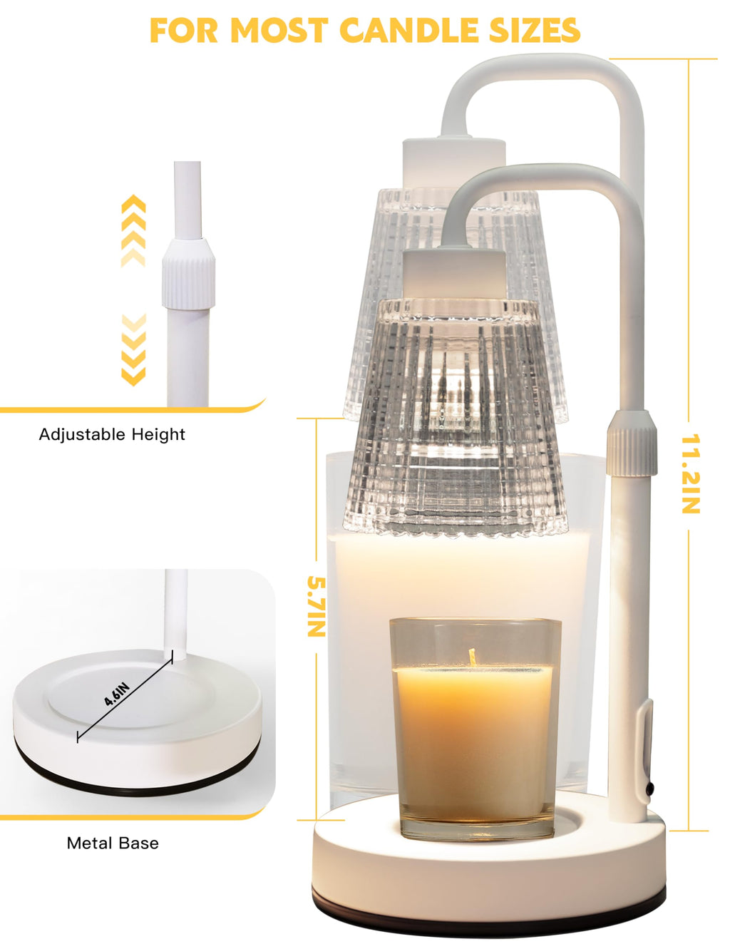 GODONLIF Candle Warmer Lamp with Cycle Timer, Birthday Gifts for Women Mom Her, House Warming Gifts New Home Room Decor, Wax Melt Warmer for Jar Candles with 2 Bulbs