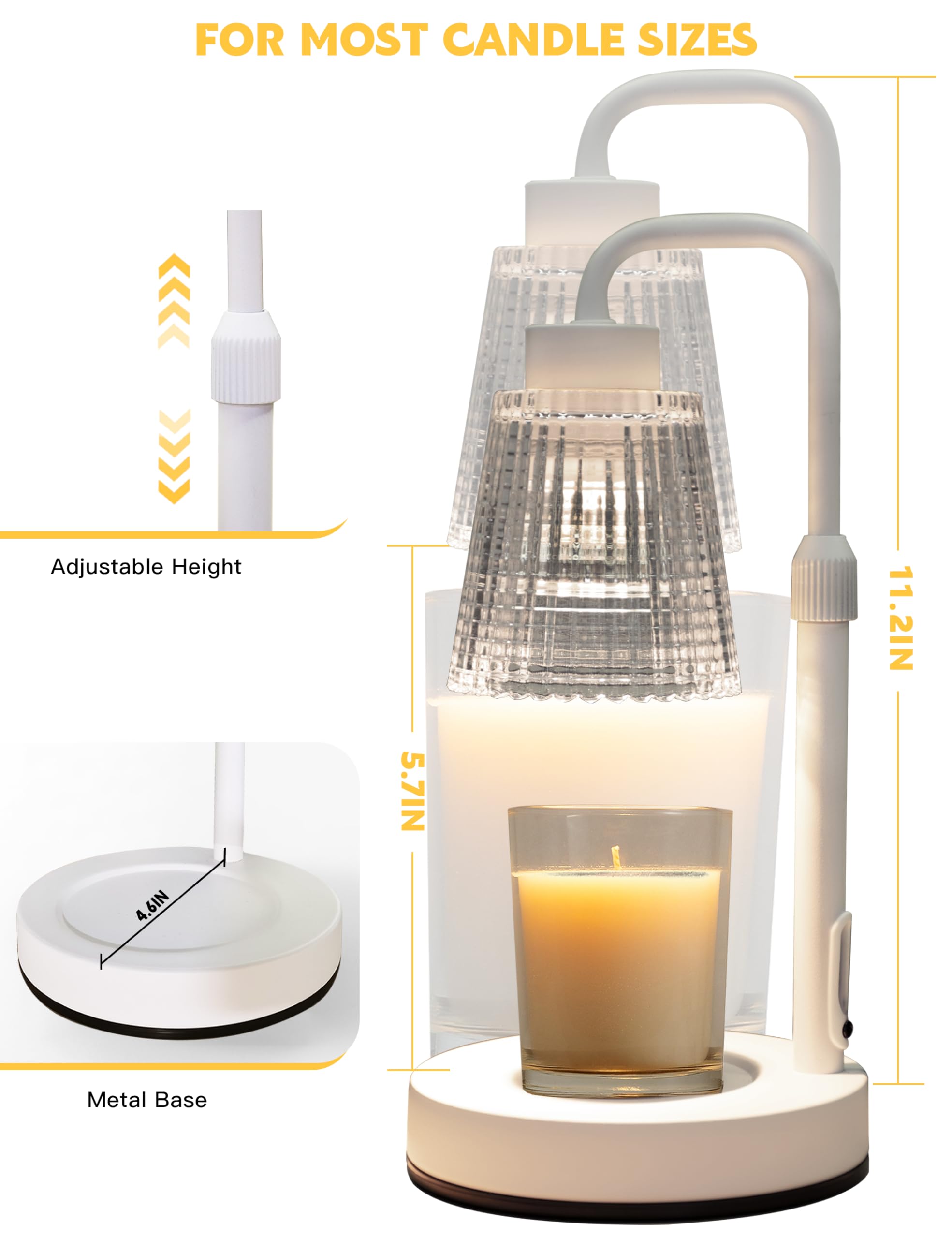 GODONLIF Candle Warmer Lamp with Cycle Timer, Birthday Gifts for Women Mom Her, House Warming Gifts New Home Room Decor, Wax Melt Warmer for Jar Candles with 2 Bulbs