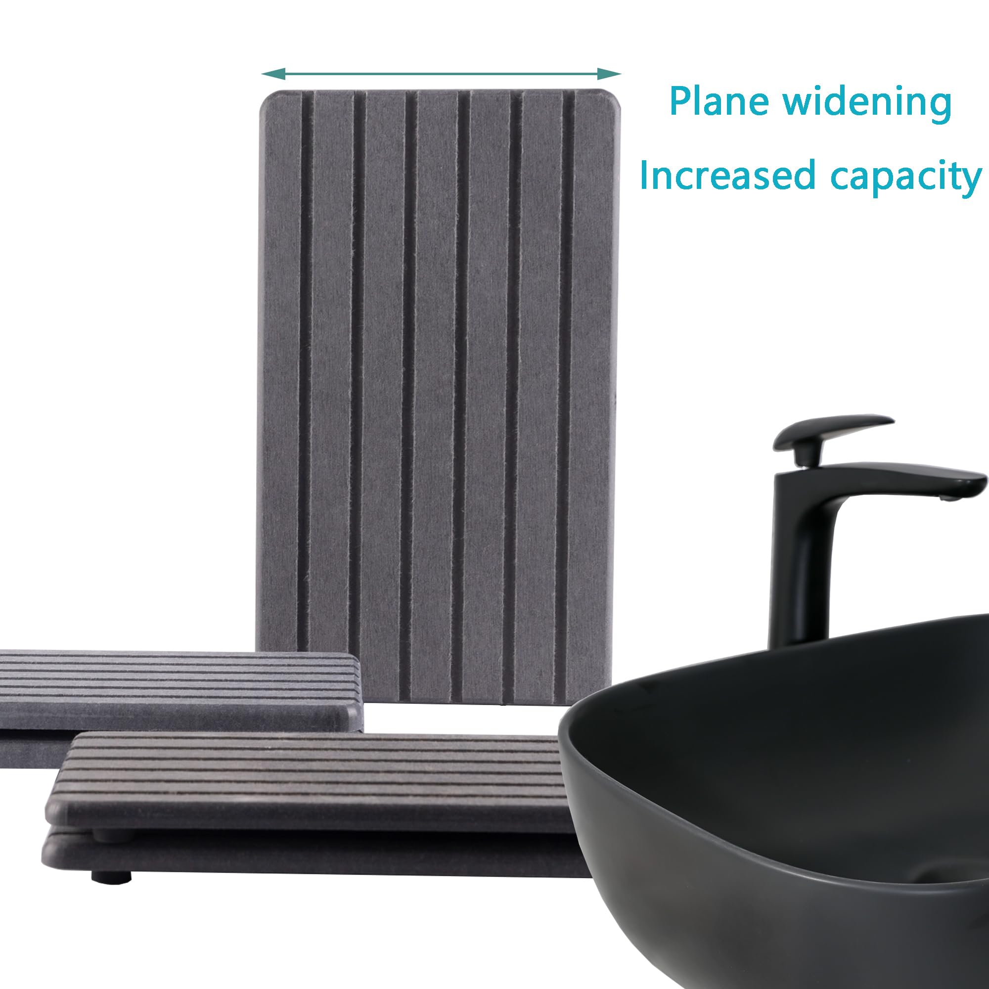 NiuYichee 2 PCS Water Absorbent diatomite Coasters, 8.3" x 4" Water Absorbing Stone Tray for Sink, Stone Drying mat for Kitchen Counter, Stone soap Tray Used for Hand Soaps & toiletries & Plants