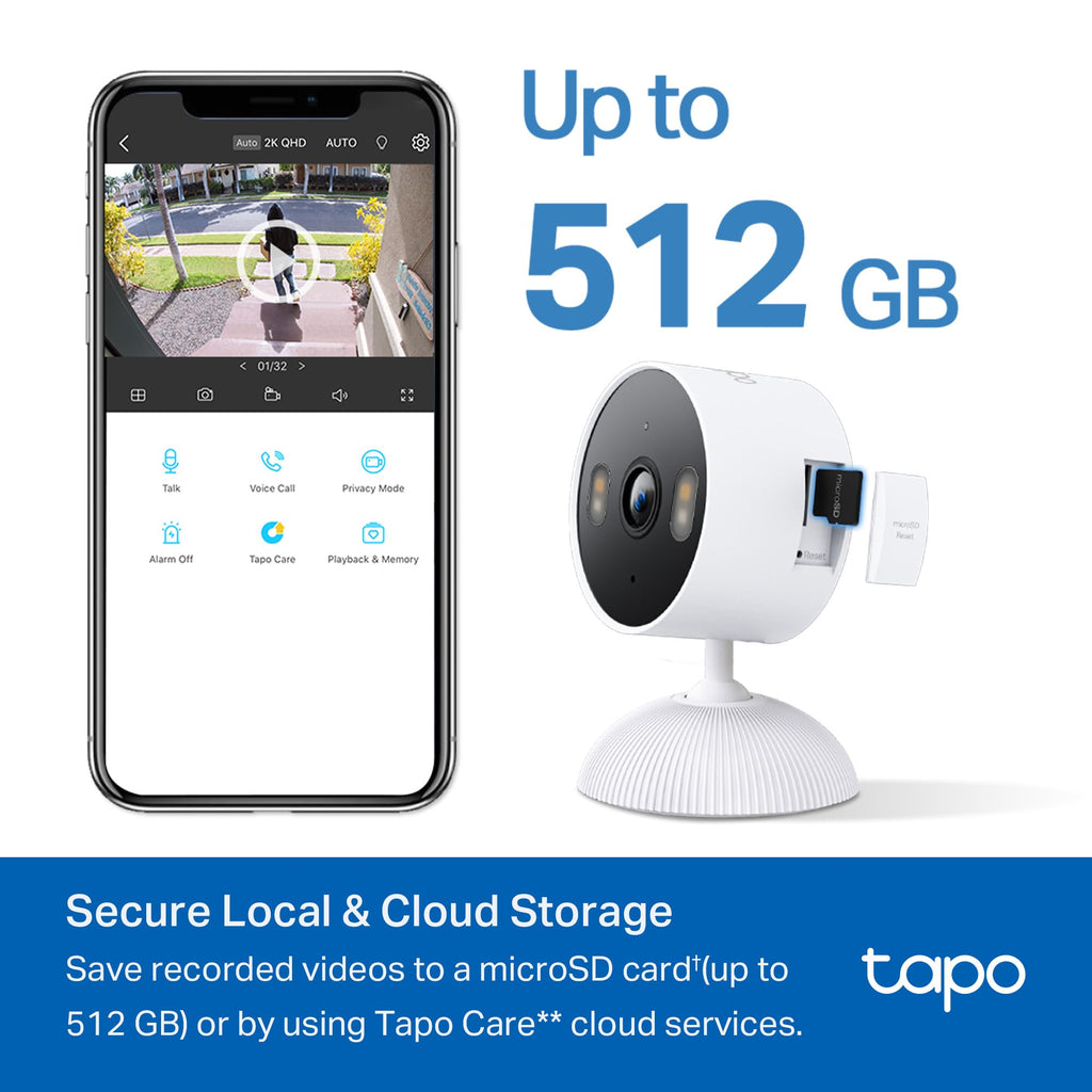 TP-Link Tapo 1080P Indoor Security Camera for Baby Monitor, Dog Camera w/Motion Detection, 2-Way Audio Siren, Night Vision, Cloud & SD Card Storage, Works w/Alexa & Google Home (Tapo C100)
