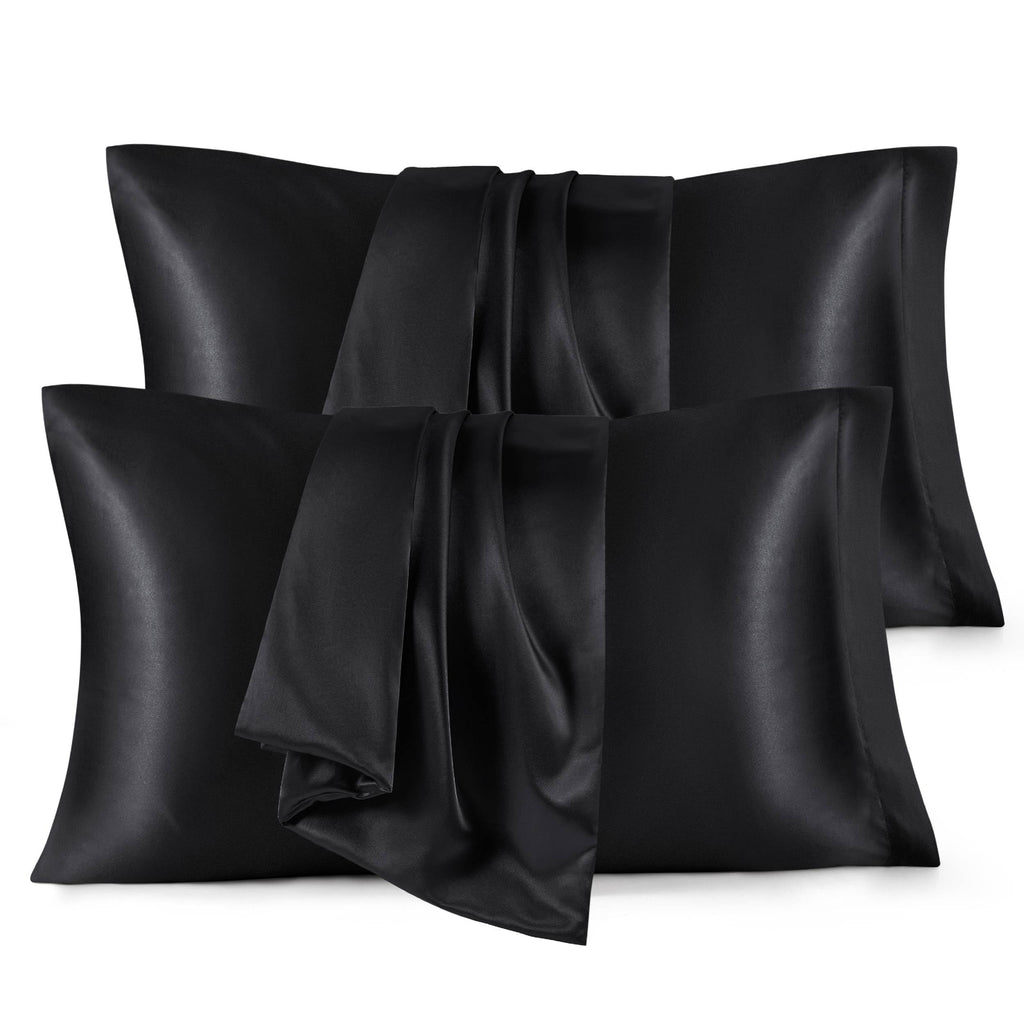 Bedsure Satin Pillowcases, Similar to Silk Pillow Cases Queen Size Set of 2, Cooling Pillow Case for Sleeping Women with Envelope Closure, Gifts for Women Men, Beige, 20x30 Inches, 2pcs