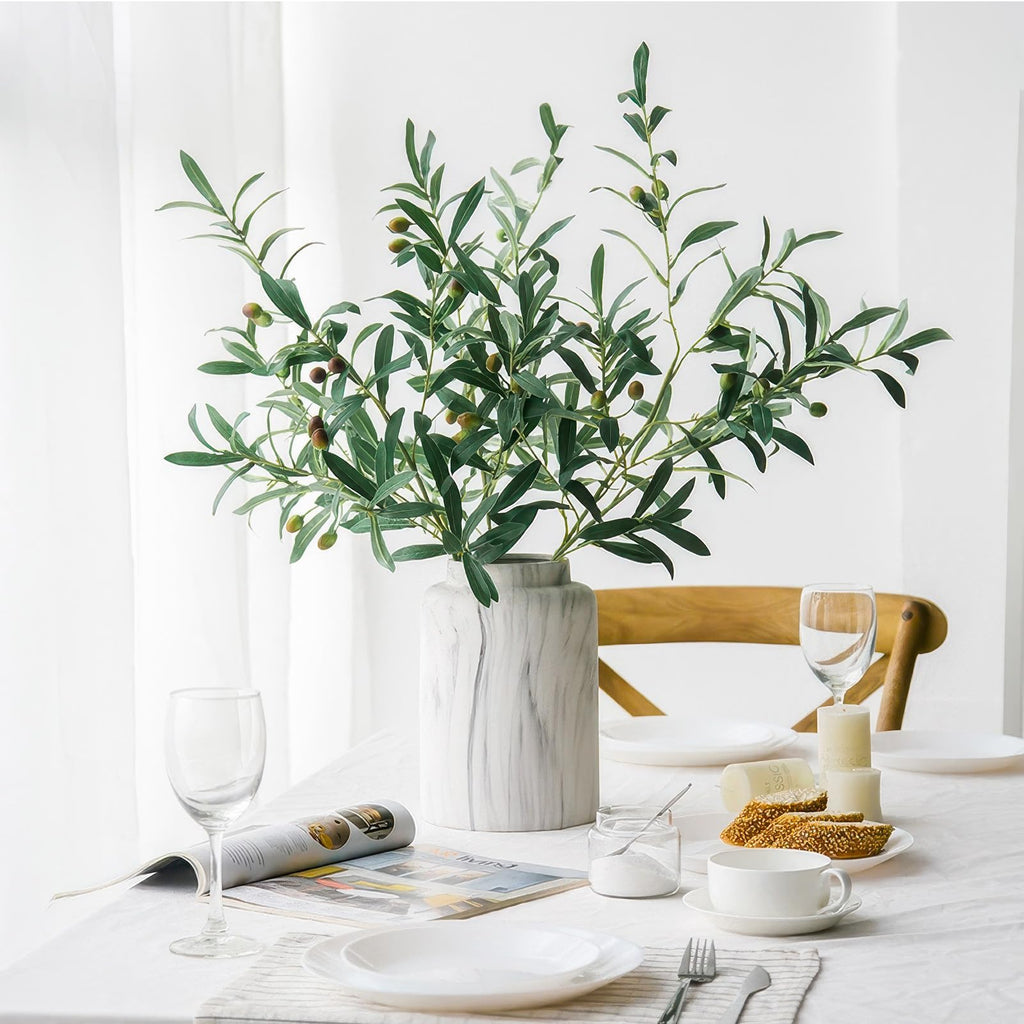 6FT Artificial Olive Tree - Indoor Tall Faux Olive Trees with Planter&Basket, Large Fake Olive Silk Tree Realistic Olive Plants with Branches and Fruits for Home Decor Office Living Room