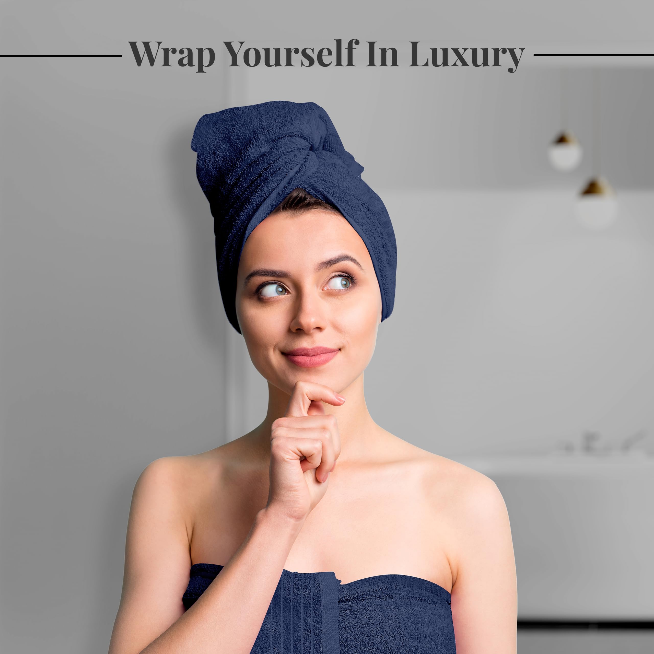 Tens Towels Pack of 8 Towels Set, 2 Extra Large Bath, 2 Hand, 4 Washcloths, 100% Cotton, Lighter Weight, Quicker to Dry, Super Absorbent, Perfect for Bathroom, Dark Grey