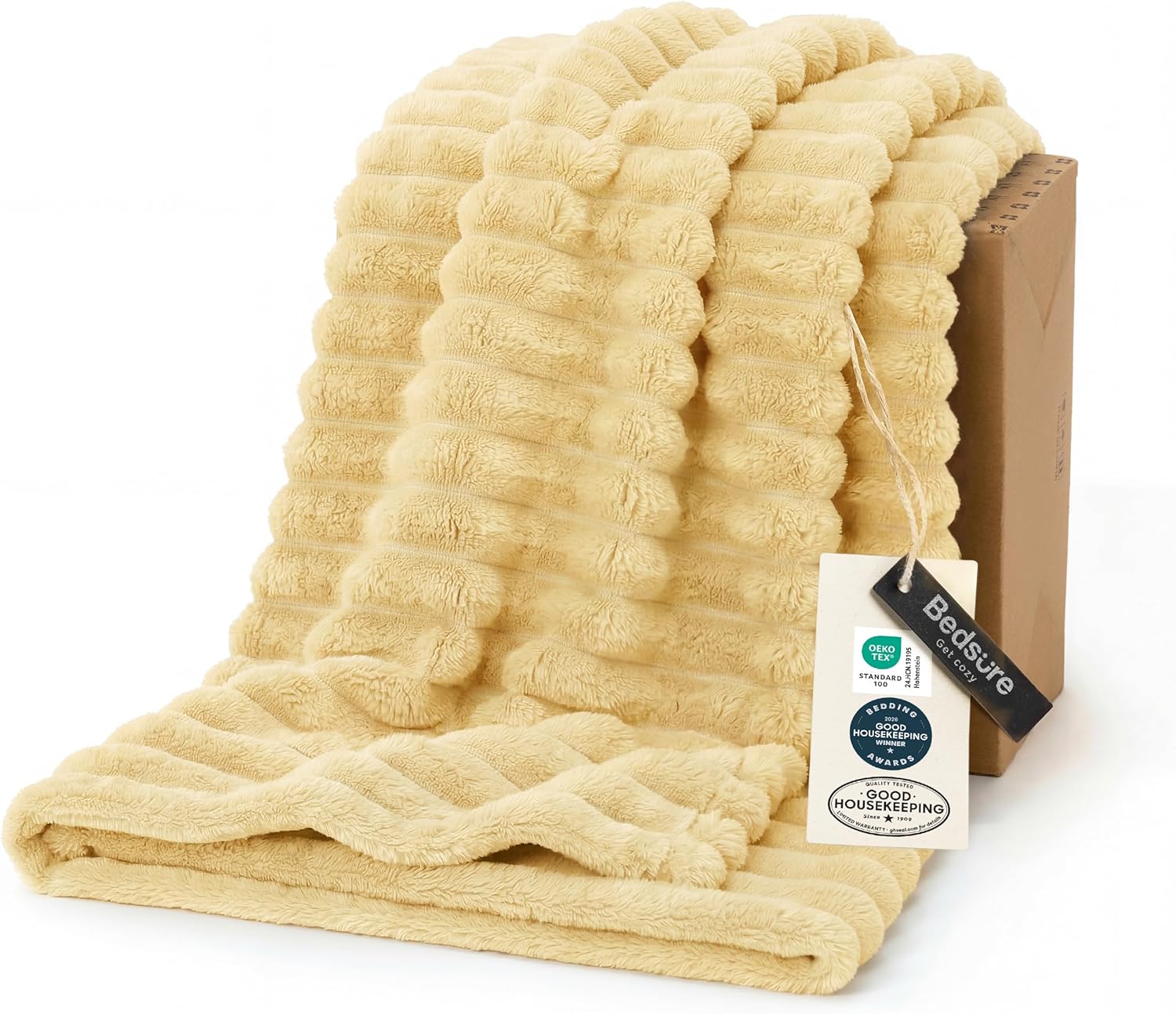 Bedsure GentleSoft White Throw Blanket for Couch - Graduation Gifts Teacher Birthday Gifts for Women Mom Her Girls, Cozy Fleece Blanket for Sofa Bed Living Room Home Decor, Off White, 50x60 Inchess