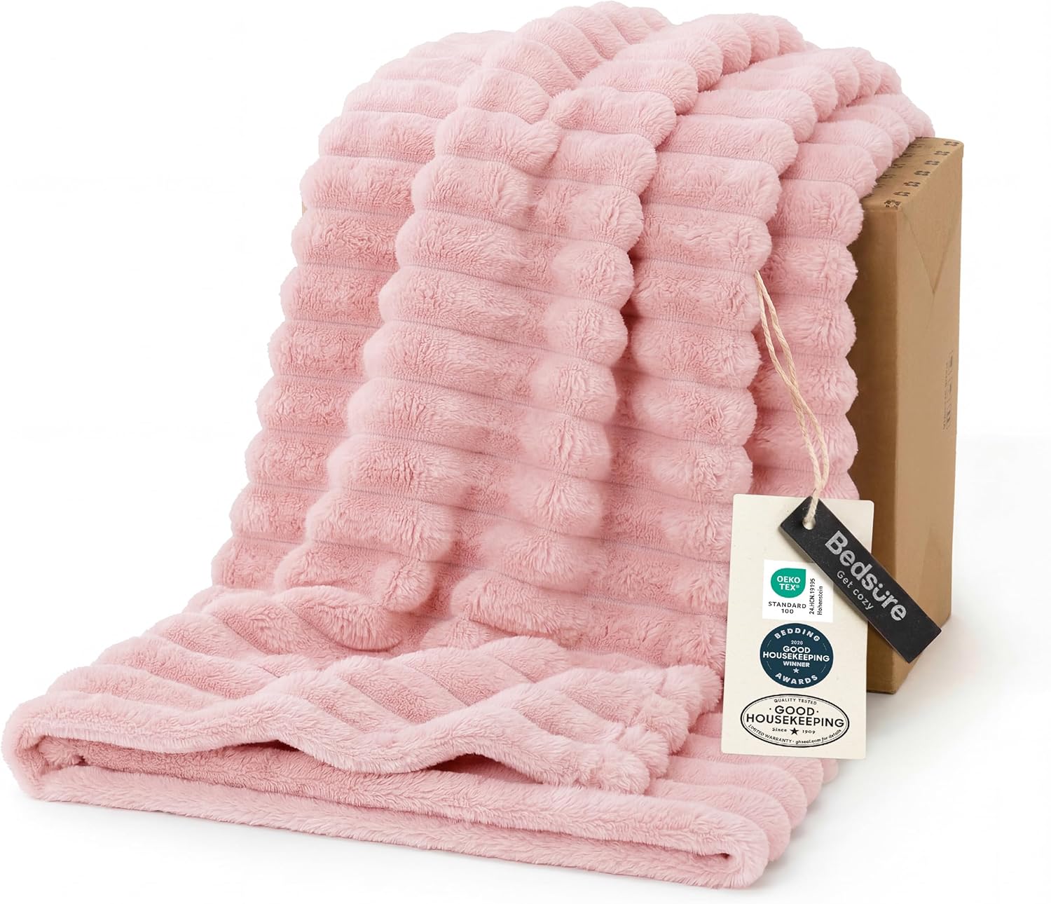 Bedsure GentleSoft White Throw Blanket for Couch - Graduation Gifts Teacher Birthday Gifts for Women Mom Her Girls, Cozy Fleece Blanket for Sofa Bed Living Room Home Decor, Off White, 50x60 Inchess